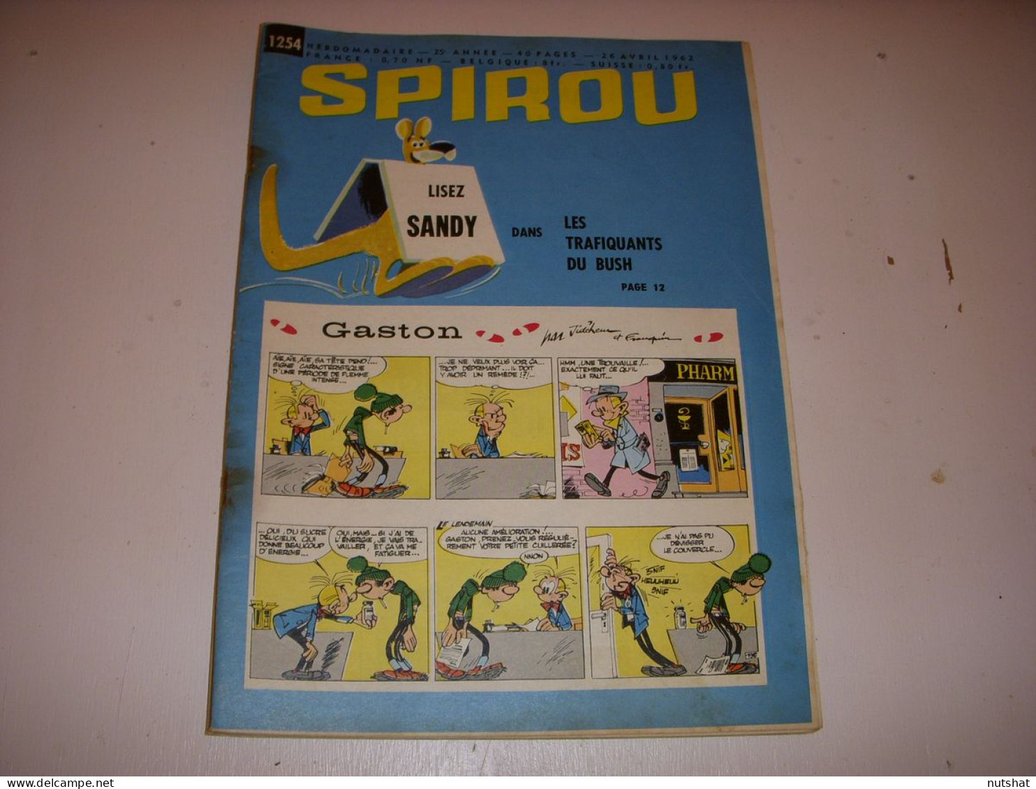 SPIROU 1254 26.04.1962 FOOT NANCY St ETIENNE L'ALLIGATOR AUTO SUNBEAM HARRINGTON - Spirou Magazine