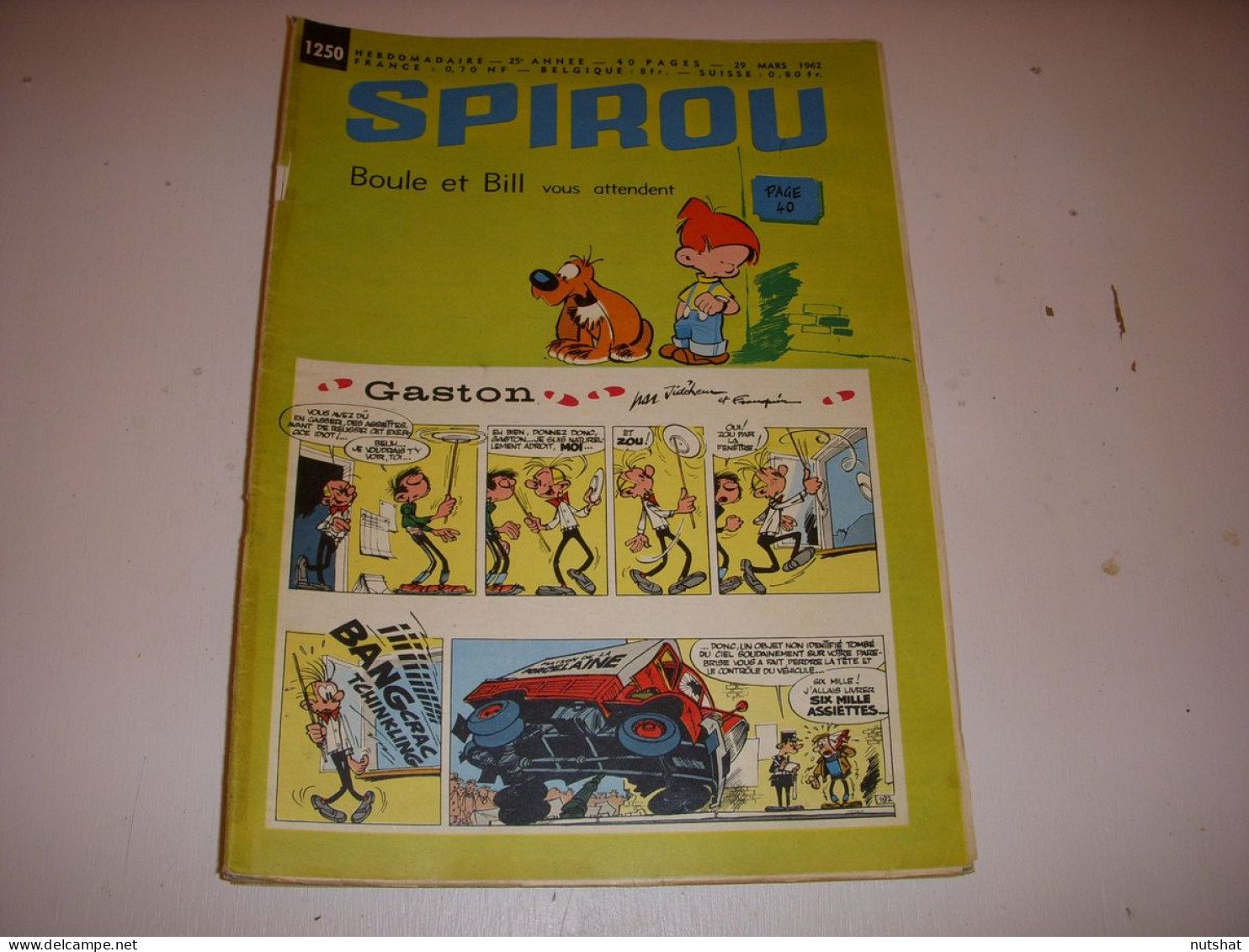 SPIROU 1250 29.03.1962 LOTUS 23 VELO PARTANTS TOUR De FRANCE 1962 AVION BOEING   - Spirou Magazine