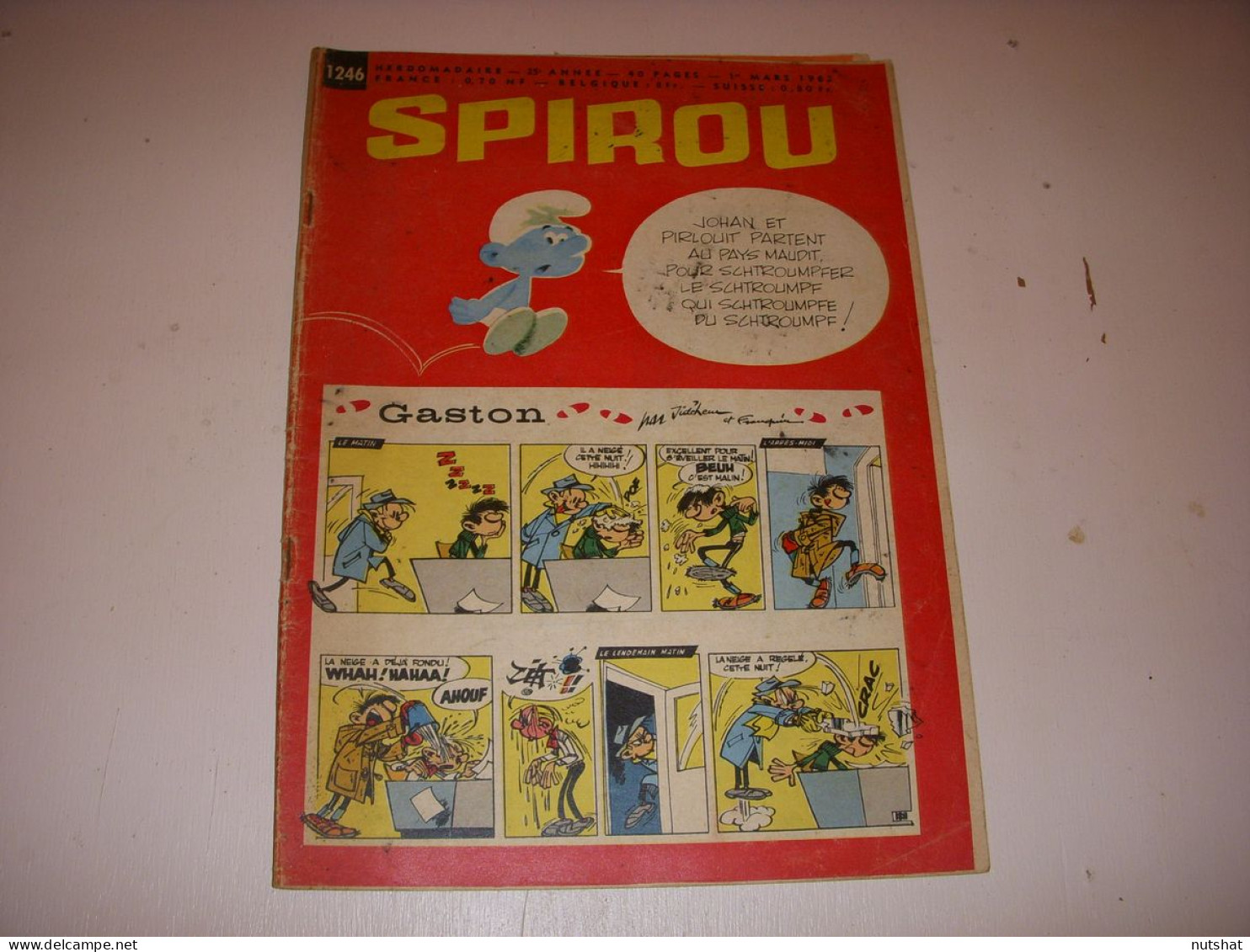 SPIROU 1246 01.03.1962 AUTO PORSCHE CARRERA 2 NATATION Robert CHRISTOPHE         - Spirou Magazine