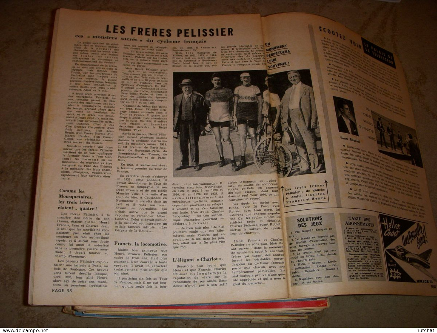 SPIROU 1253 19.04.1962 Les ESCARGOTS AVIATION AVRO 748 VELO Les FRERES PELISSIER - Spirou Magazine