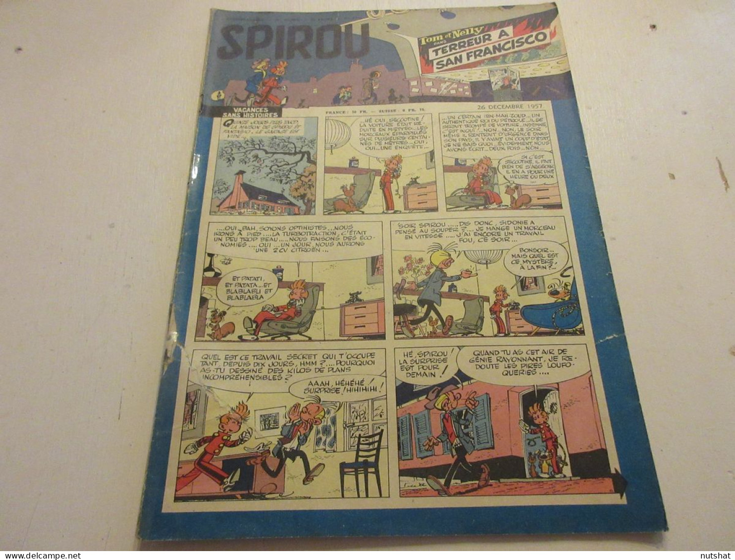SPIROU 1029 26.12.1957 JUMBO TUNNEL Du MONT BLANC AUTO FANGIO ATHLE Les RECORDS  - Spirou Magazine