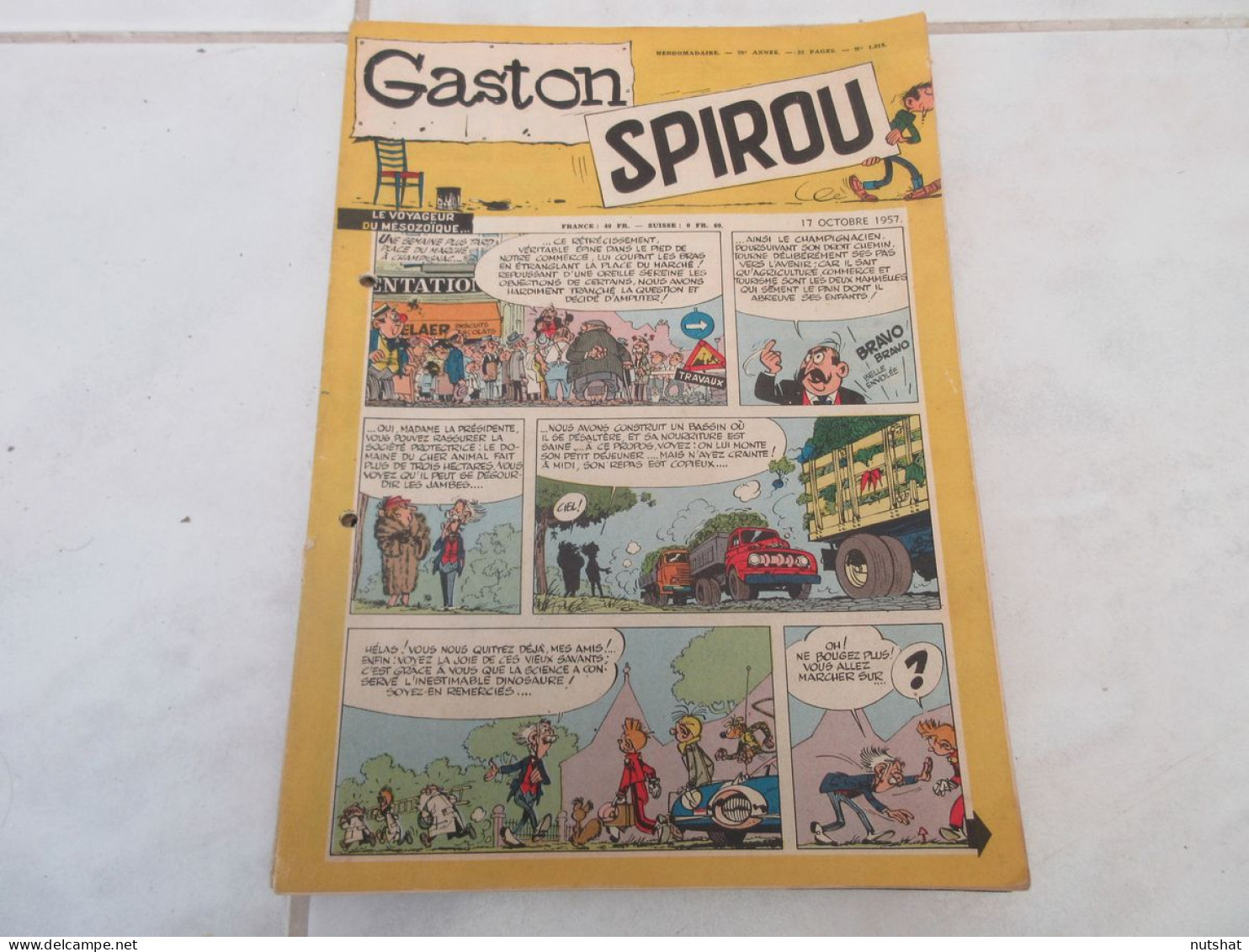 SPIROU 1018 P 17.10.1957 Les DESSINS ANIMES AMERIQUE LAFAYETTE Le PENTATHLON     - Spirou Magazine