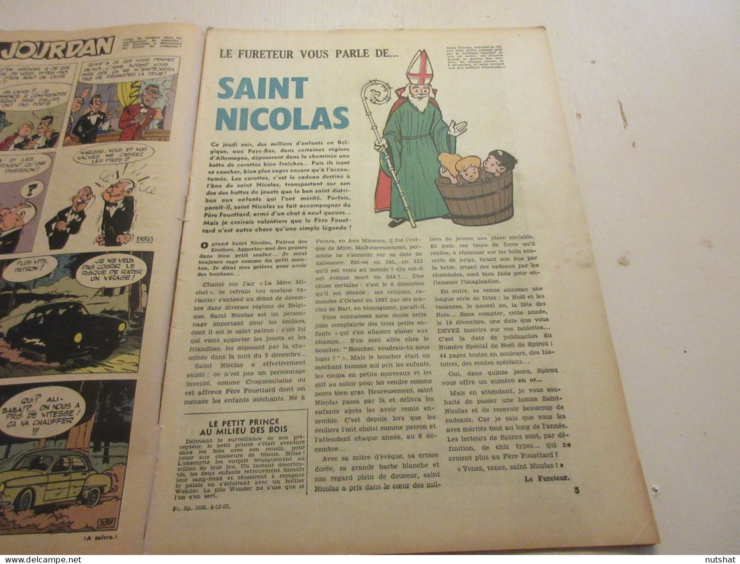 SPIROU 1025 05.12.1957 SAINT NICOLAS BD Oncle PAUL Baden POWELL Les VARANS - Spirou Magazine