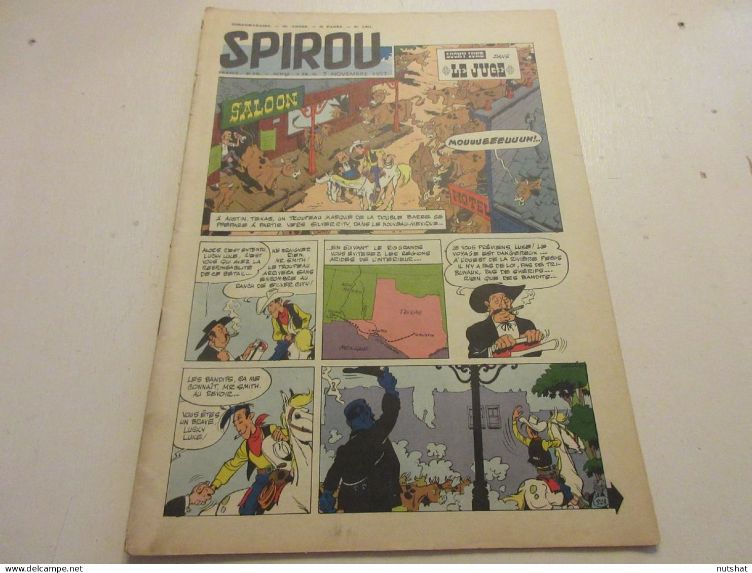 SPIROU 1021 07.11.1957 La BICYCLETTE VELO DEMI-FOND RETRAITE Arthur PASQUIER     - Spirou Magazine