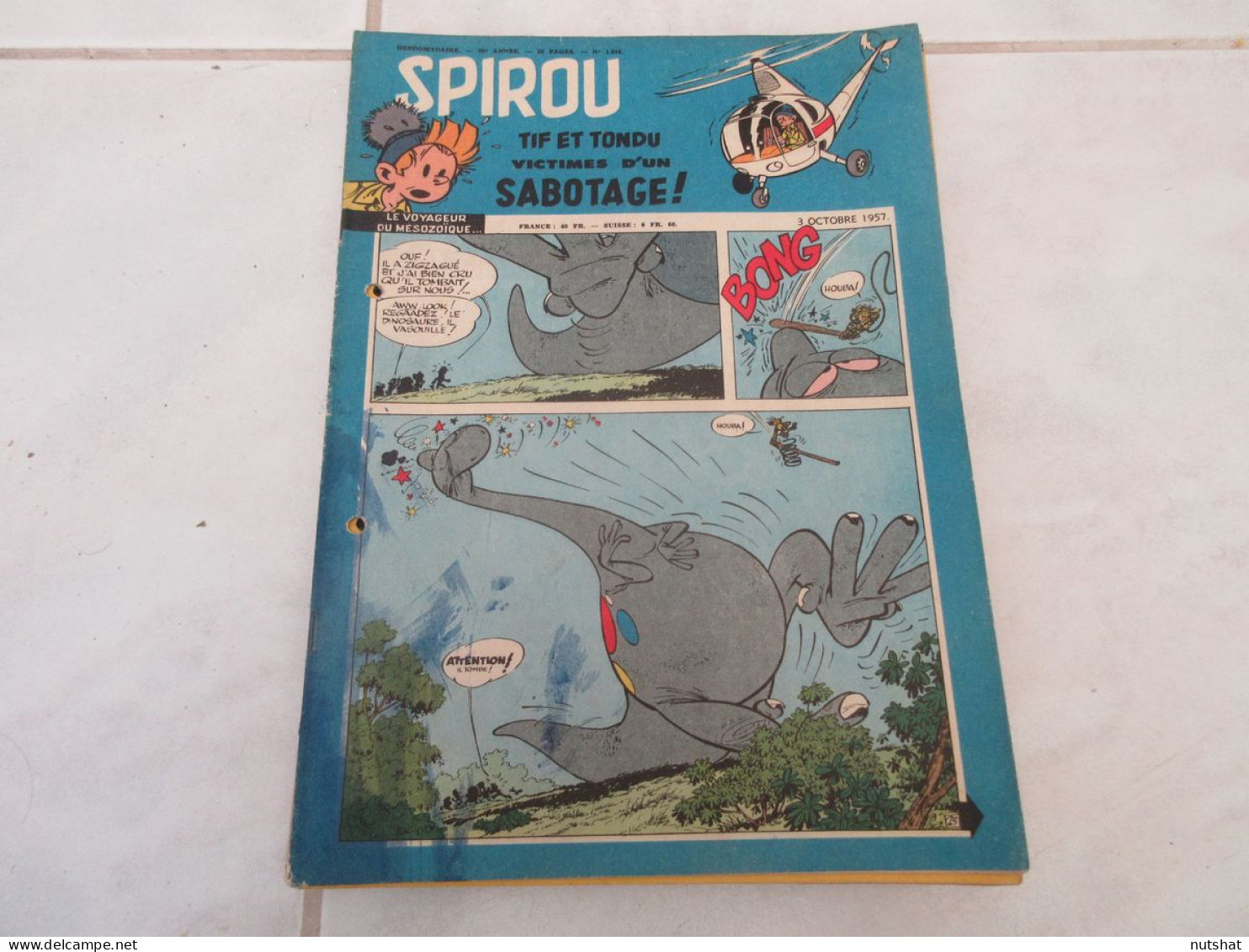 SPIROU 1016 P 03.10.1957 Les ROBOTS Albert DUCROCQ VELO RENTREE De Fausto COPPI  - Spirou Magazine