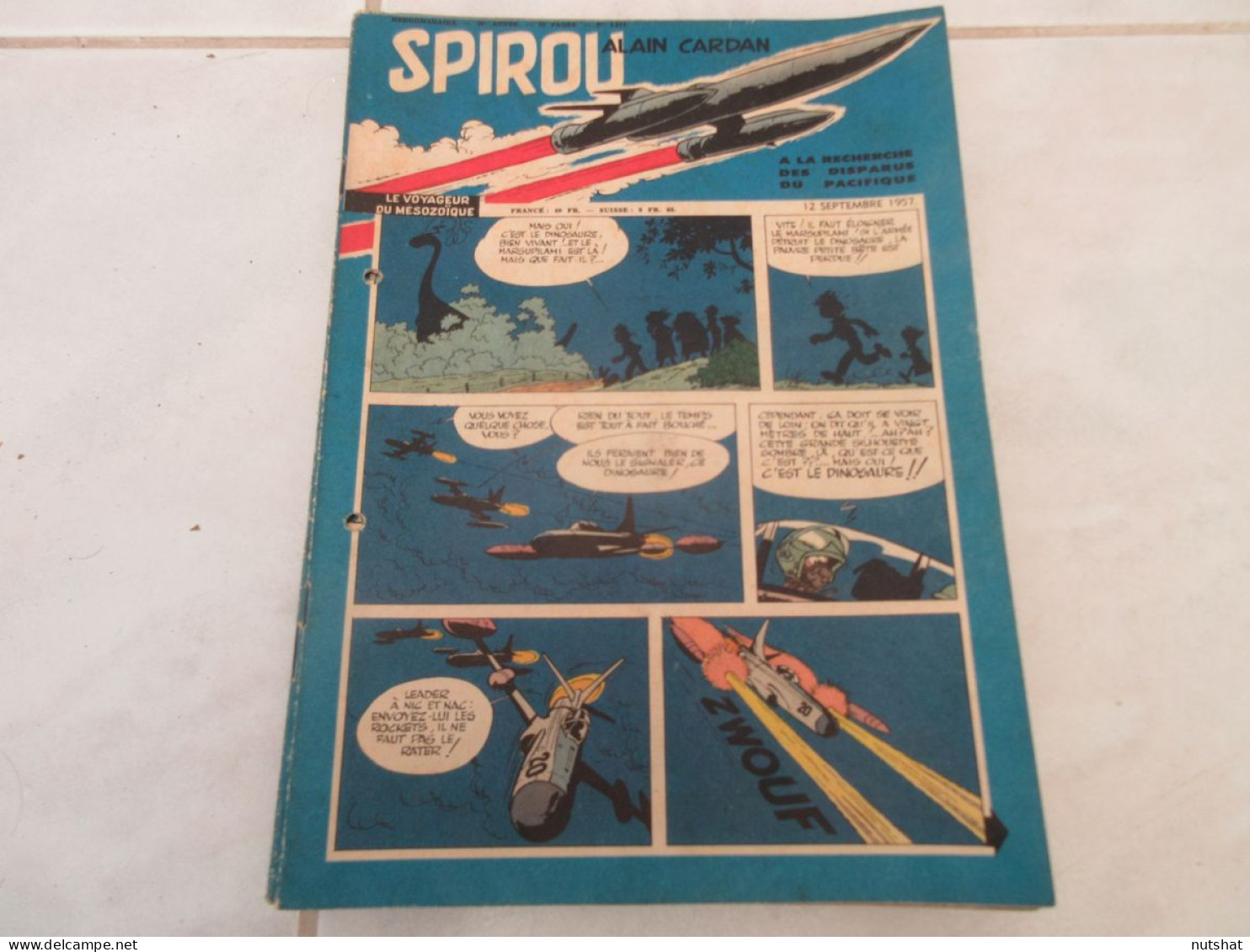 SPIROU 1013 P 12.09.1957 CINEMA TARZAN Murray ROSE Le RATON LAVEUR - Spirou Magazine