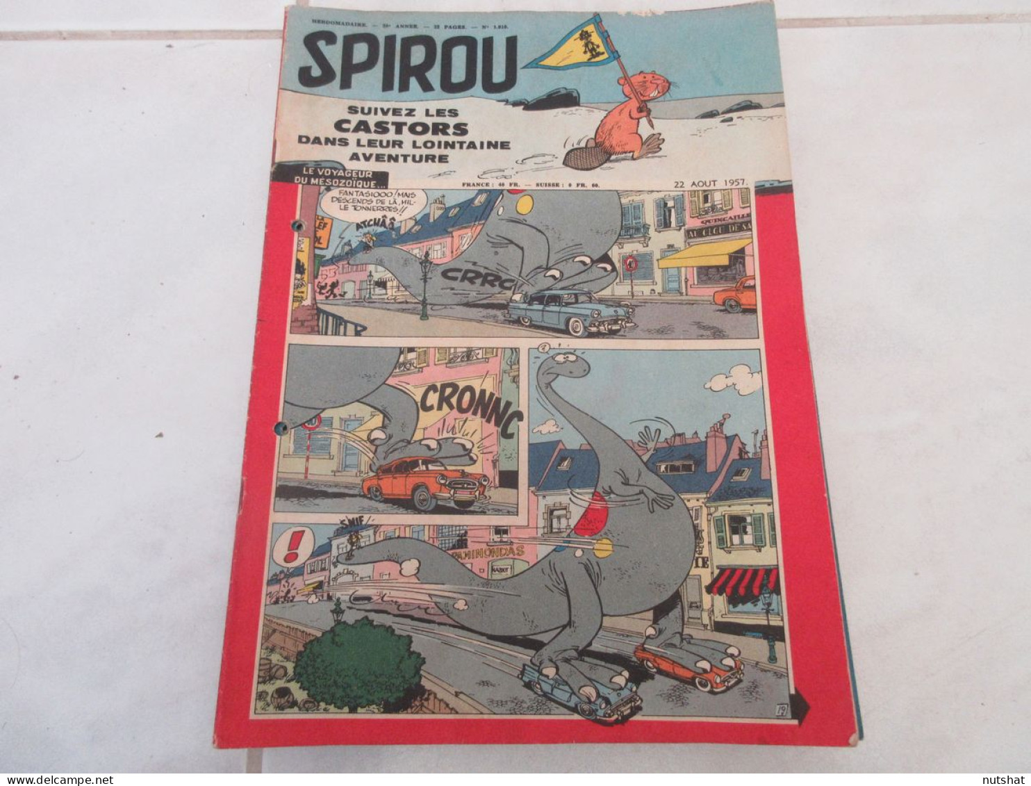 SPIROU 1010 P 22.08.1957 BD Oncle PAUL BATAILLE De MARENGO AVIRON VELO ANQUETIL  - Spirou Magazine