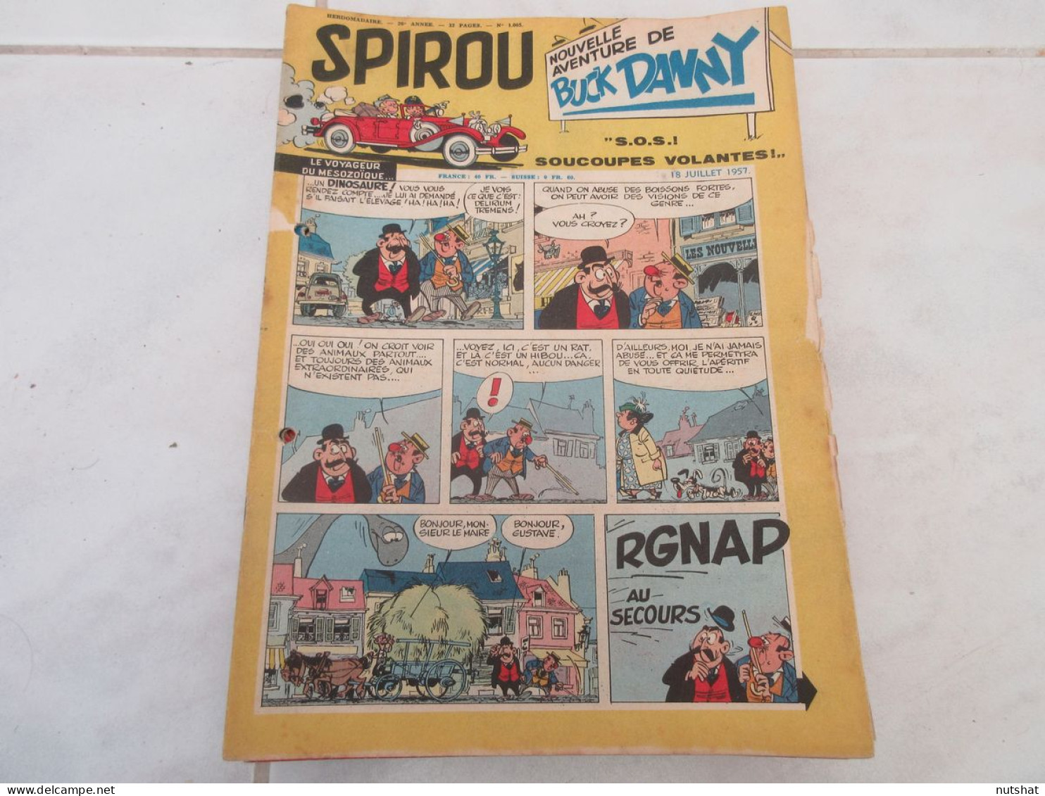 SPIROU 1005 P 18.07.1957 Les HELICOPTERES BD ONCLE PAUL Le TUNNEL Du SIMPLON     - Spirou Magazine