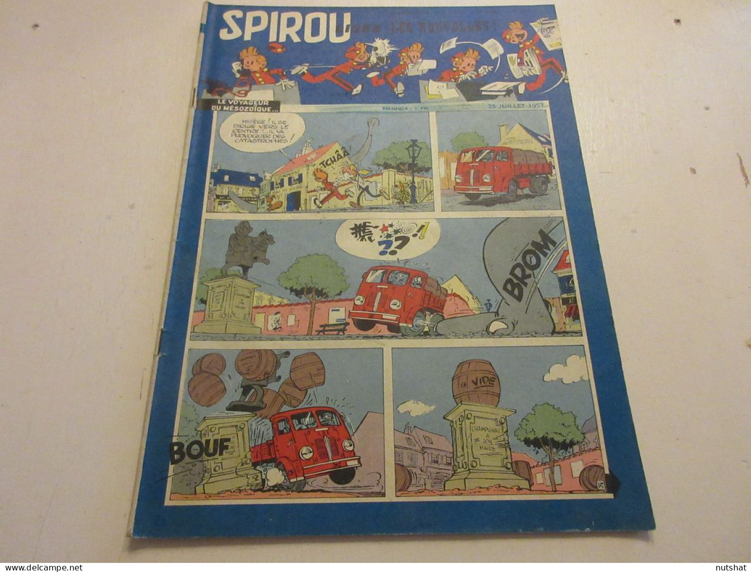 SPIROU 1006 25.07.1957 CYCLISME CHAMPIONNAT MONDE VAN STEENBERGEN BOBET COPPI    - Spirou Magazine