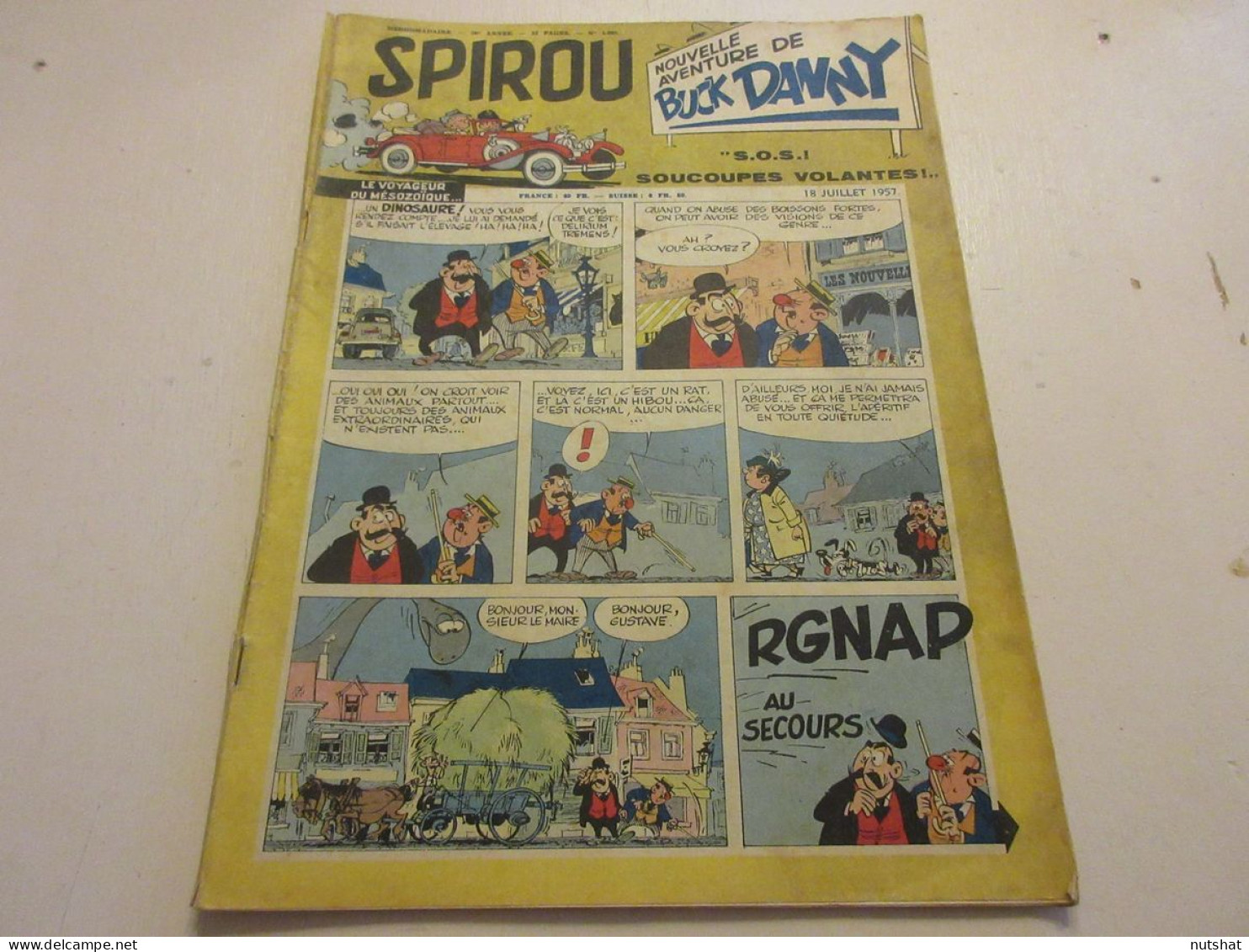 SPIROU 1005 18.07.1957 Les HELICOPTERES BD ONCLE PAUL Le TUNNEL Du SIMPLON       - Spirou Magazine