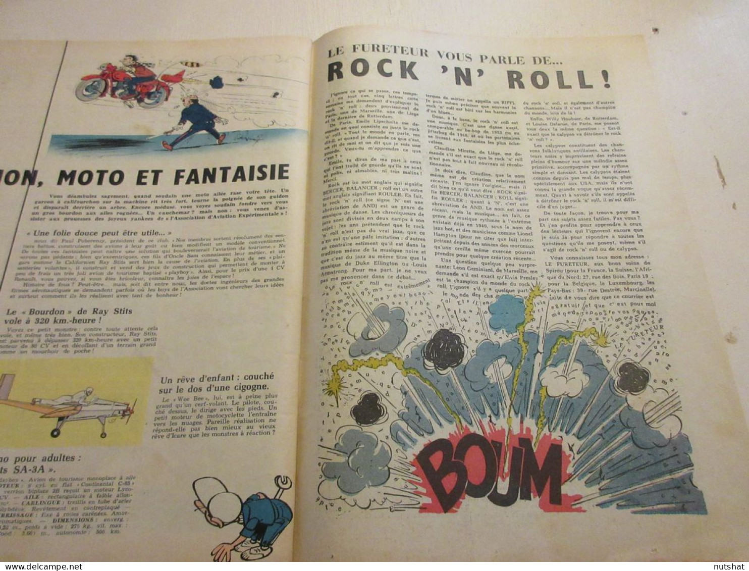 SPIROU 1007 01.08.1957 AVIATION AMELIA EARHART Le ROCK'N'ROLL Michel MACQUET     - Spirou Magazine