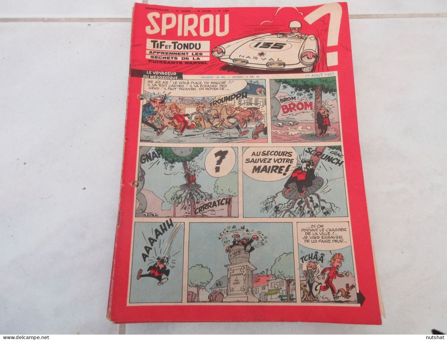 SPIROU 1007 P 01.08.1957 AVIATION AMELIA EARHART Le ROCK'N'ROLL Michel MACQUET   - Spirou Magazine