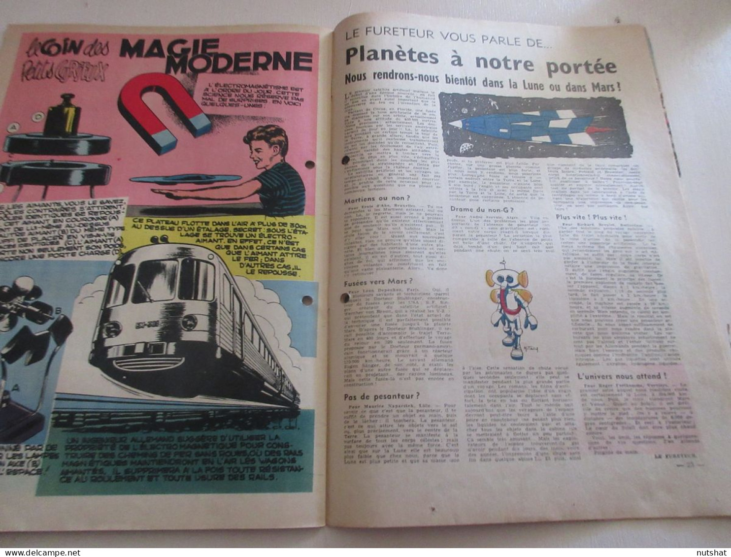 SPIROU 0996 P 16.05.1957 ESPACE PLANETES A NOTRE PORTEE MAGIE MODERNE De BRUYNE  - Spirou Magazine