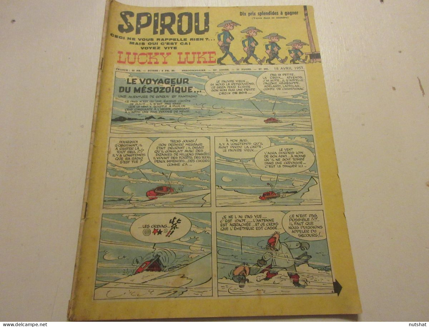 SPIROU 0992 18.04.1957 BD Dick WHITTINGTON Et Son CHAT Le CYCLISME Sur ROUTE     - Spirou Magazine