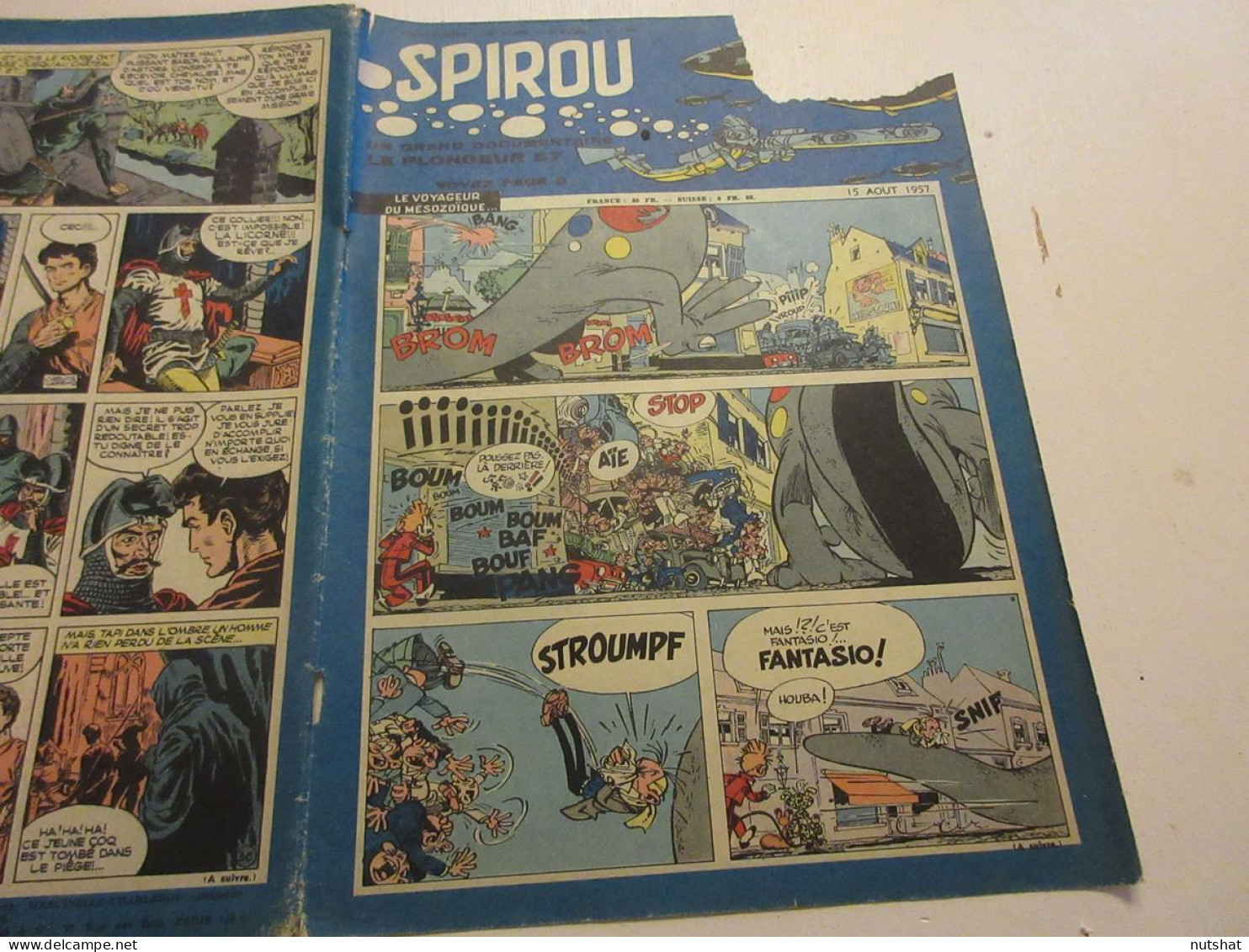 SPIROU 1009 15.08.1957 Le SCAPHANDRIER FILMS De Walt DISNEY Les FRERES LUMIERE   - Spirou Magazine