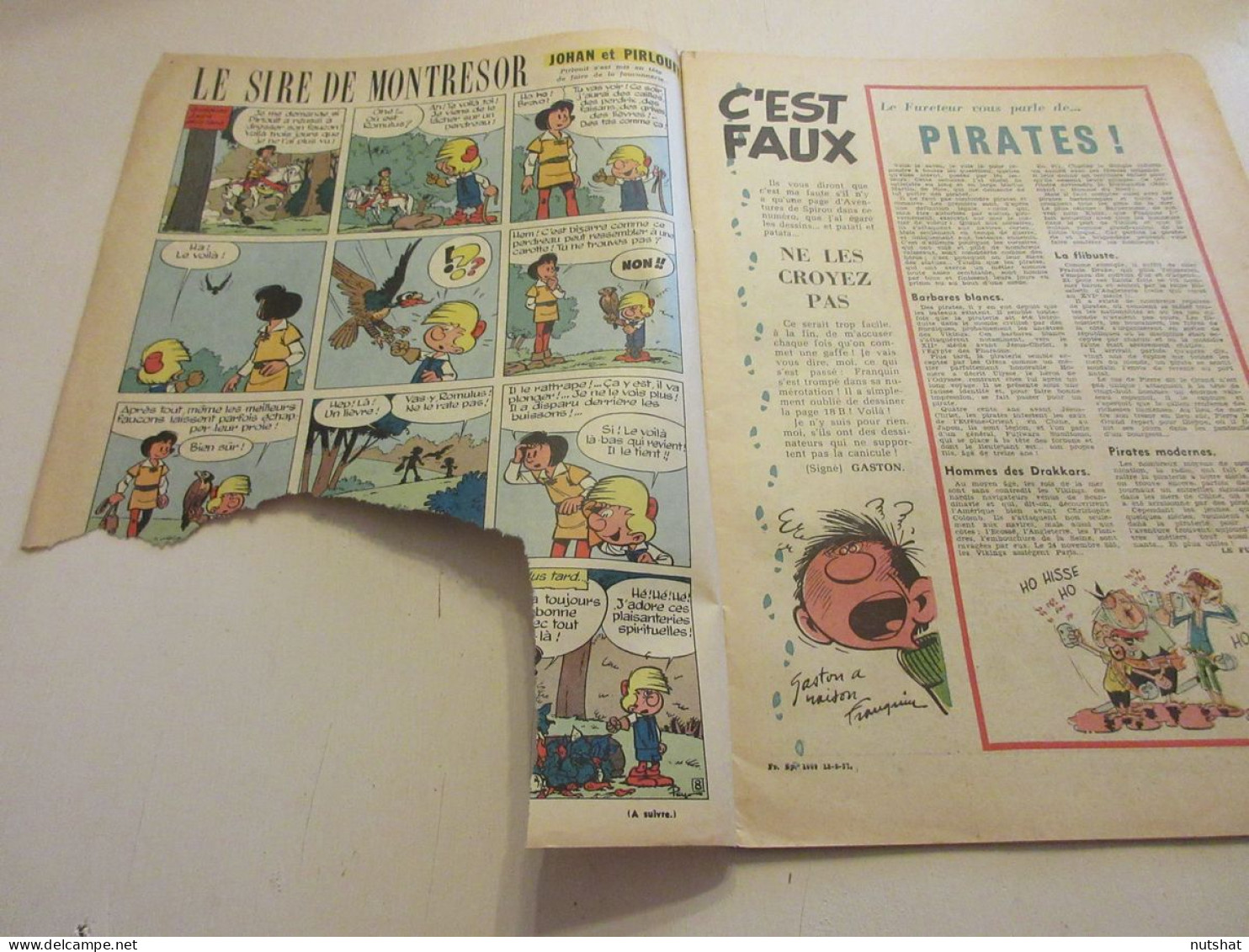 SPIROU 1009 15.08.1957 Le SCAPHANDRIER FILMS De Walt DISNEY Les FRERES LUMIERE   - Spirou Magazine