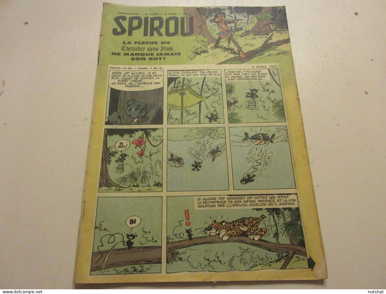 SPIROU 0990 04.04.1957 BD AVIATION PILOTE De MEETING En 1910 APPARITION LAGAFFE  - Spirou Magazine