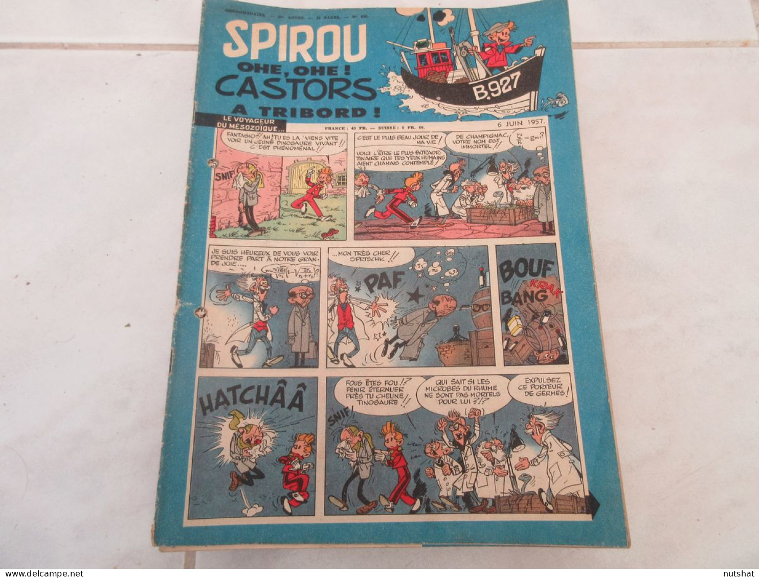 SPIROU 0999 P 06.06.1957 TRAINS En 1957 Les VOITURES De COURSE De 1908 A 1957    - Spirou Magazine