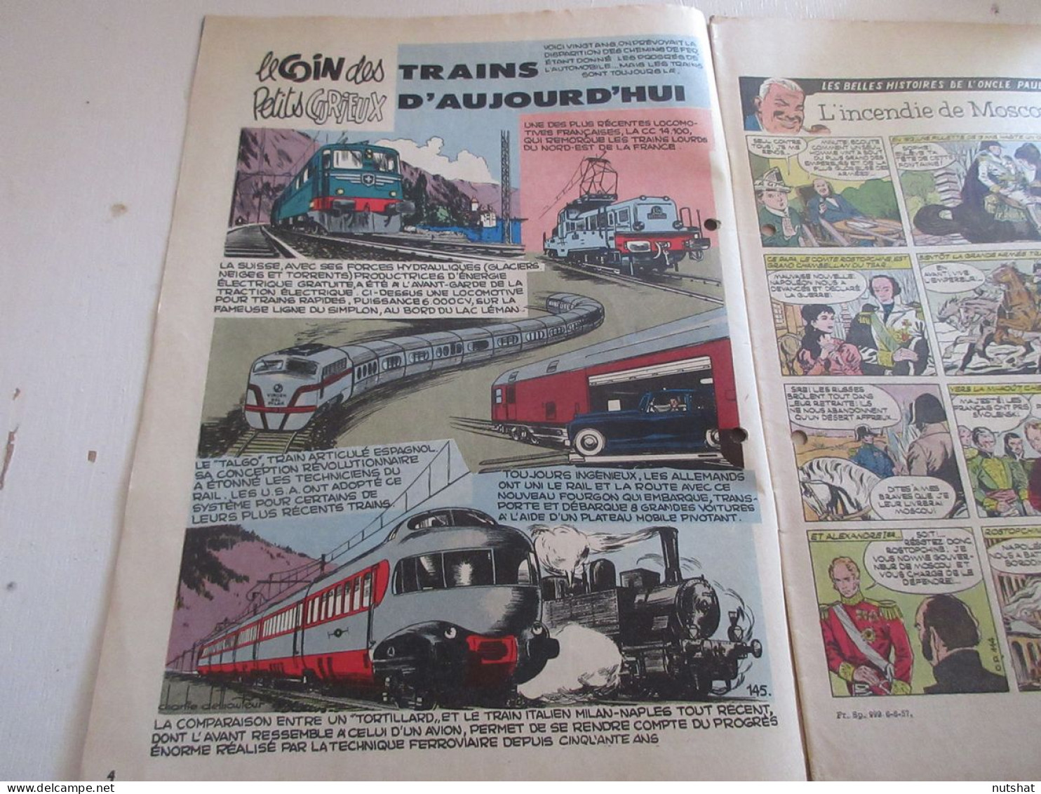 SPIROU 0999 P 06.06.1957 TRAINS En 1957 Les VOITURES De COURSE De 1908 A 1957    - Spirou Magazine