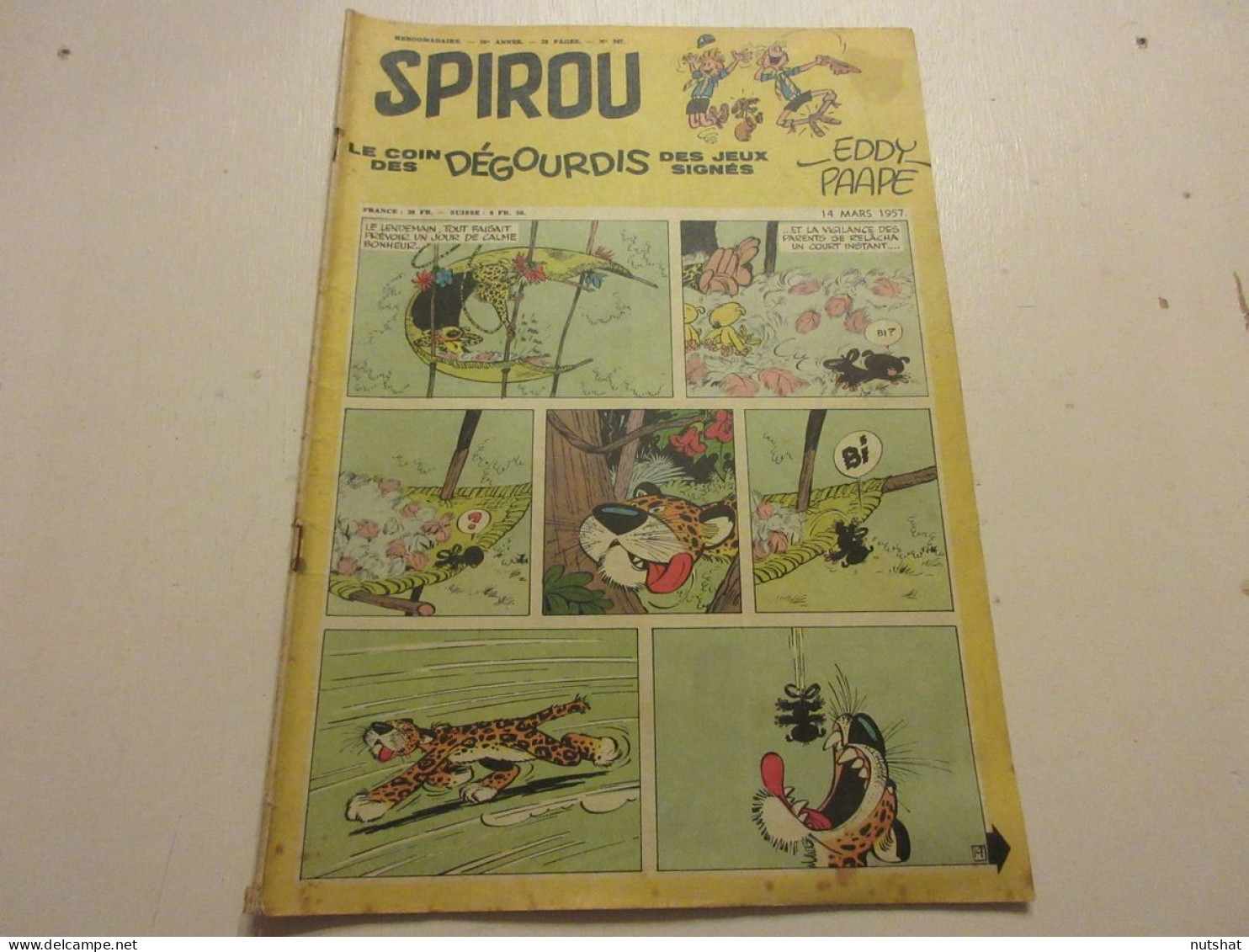 SPIROU 0987 14.03.1957 Les CURIOSITES De L'ELYSEE TENNIS La COUPE DAVIS          - Spirou Magazine