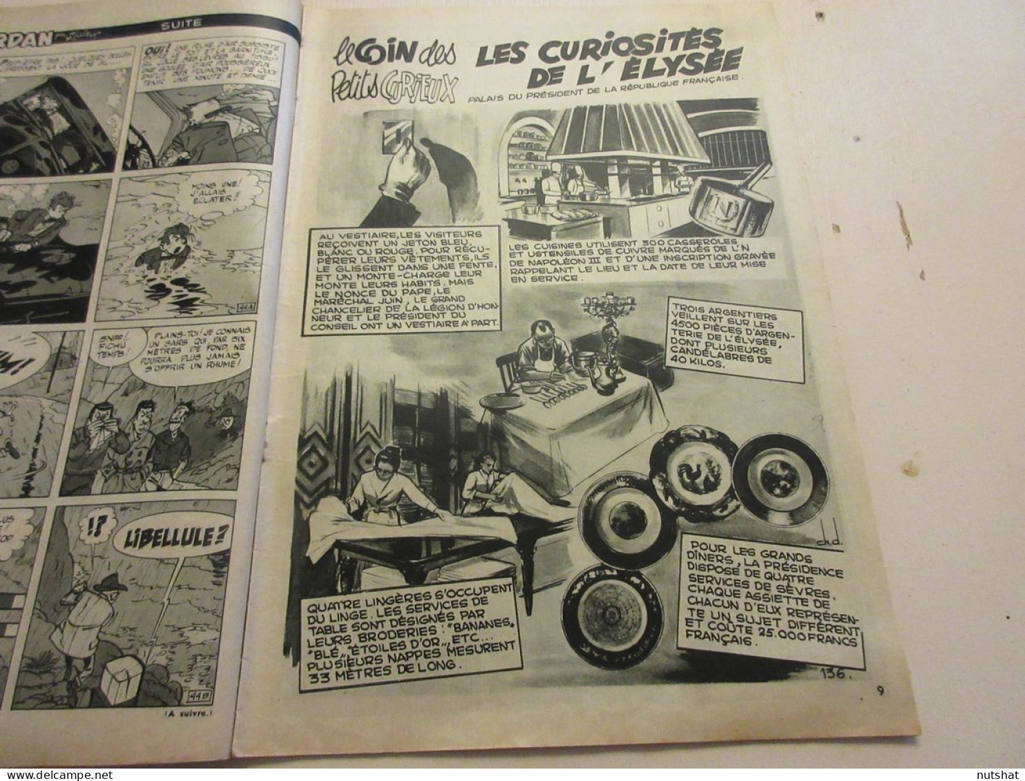 SPIROU 0987 14.03.1957 Les CURIOSITES De L'ELYSEE TENNIS La COUPE DAVIS          - Spirou Magazine