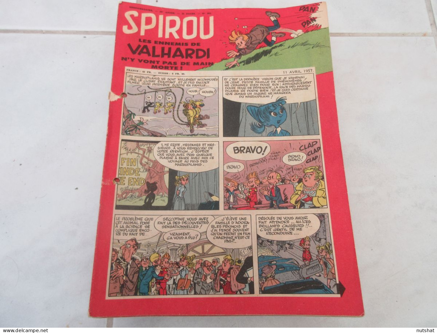 SPIROU 0991 P 11.04.1957 L'ESSOR Du RAIL BD JEUNESSE D'ULENSPIEGEL Fausto COPPI  - Spirou Magazine