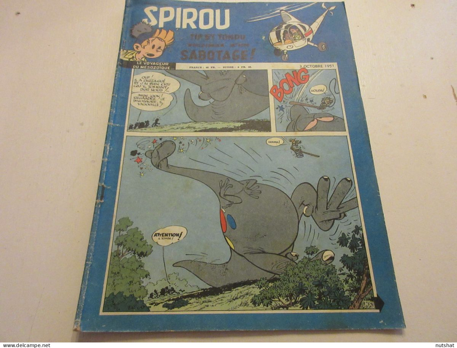 SPIROU 1016 03.10.1957 Les ROBOTS Albert DUCROCQ VELO RENTREE De Fausto COPPI    - Spirou Magazine