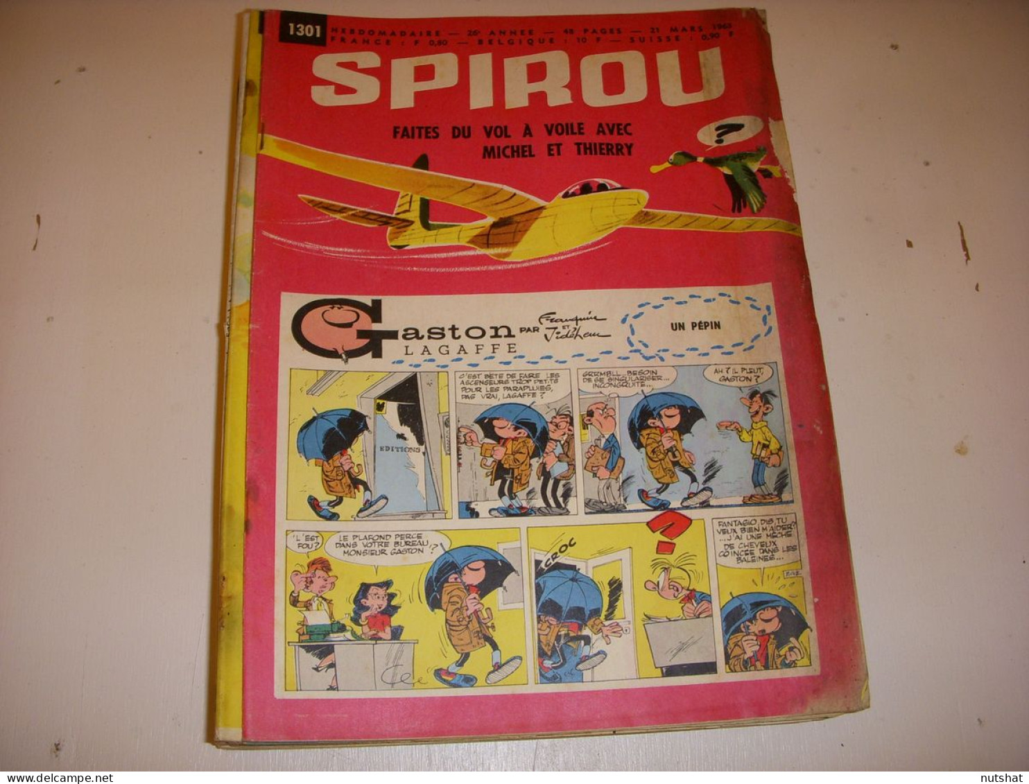 SPIROU 1301 21.03.1963 L'OREAMME AUTO FORD MUSTANG CYCLISME Les CLASSIQUES       - Spirou Magazine
