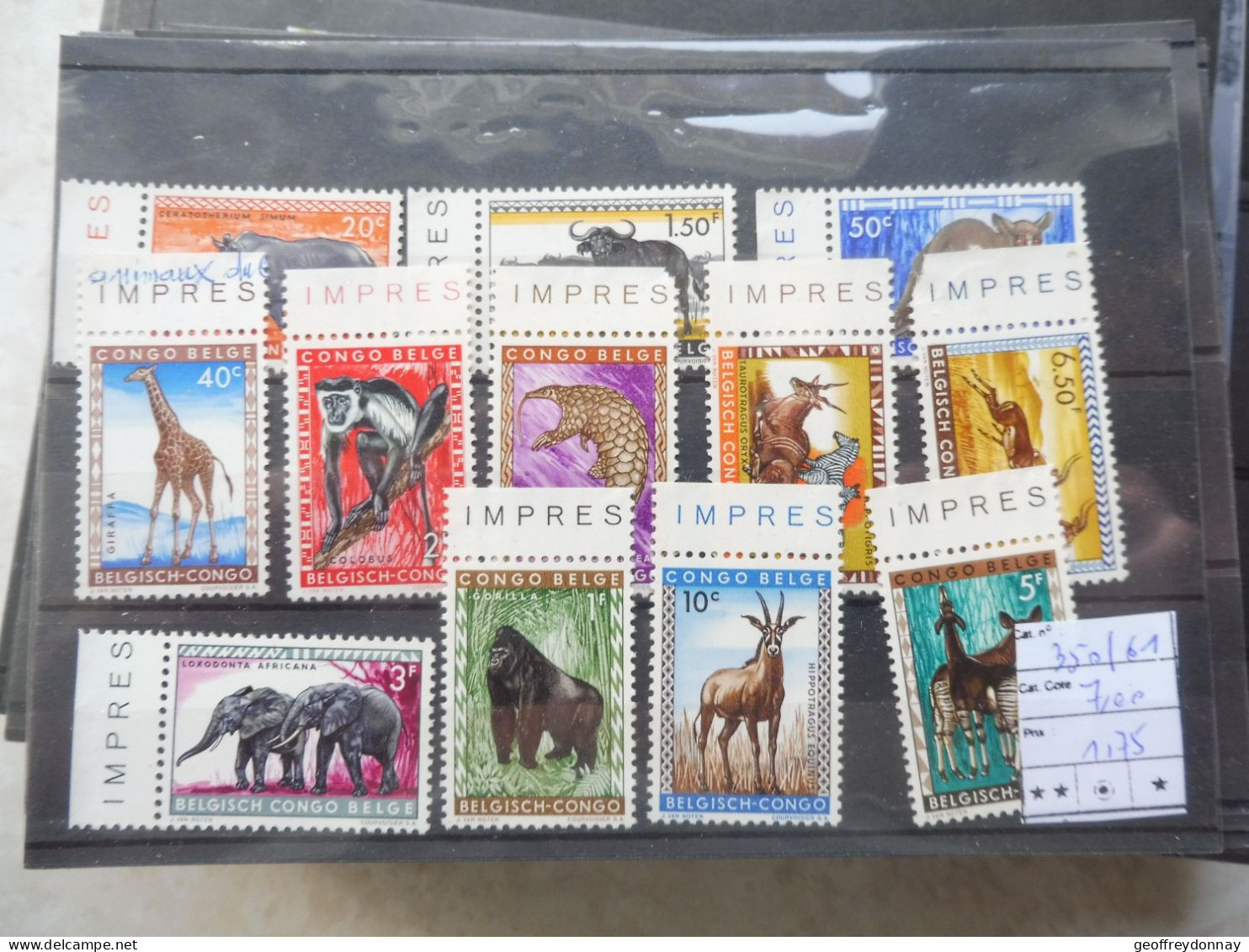 Congo Belge Belgisch  350/361 Mnh Neuf ** Parfait Perfect - Nuovi