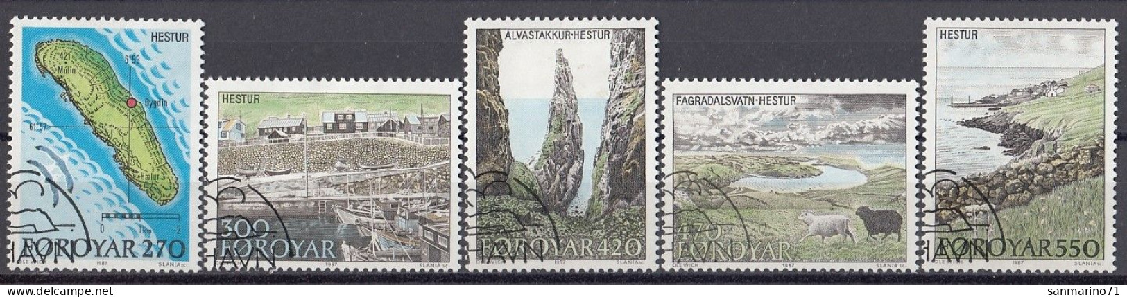 FAROE ISLANDS 154-158,used,falc Hinged - Non Classés