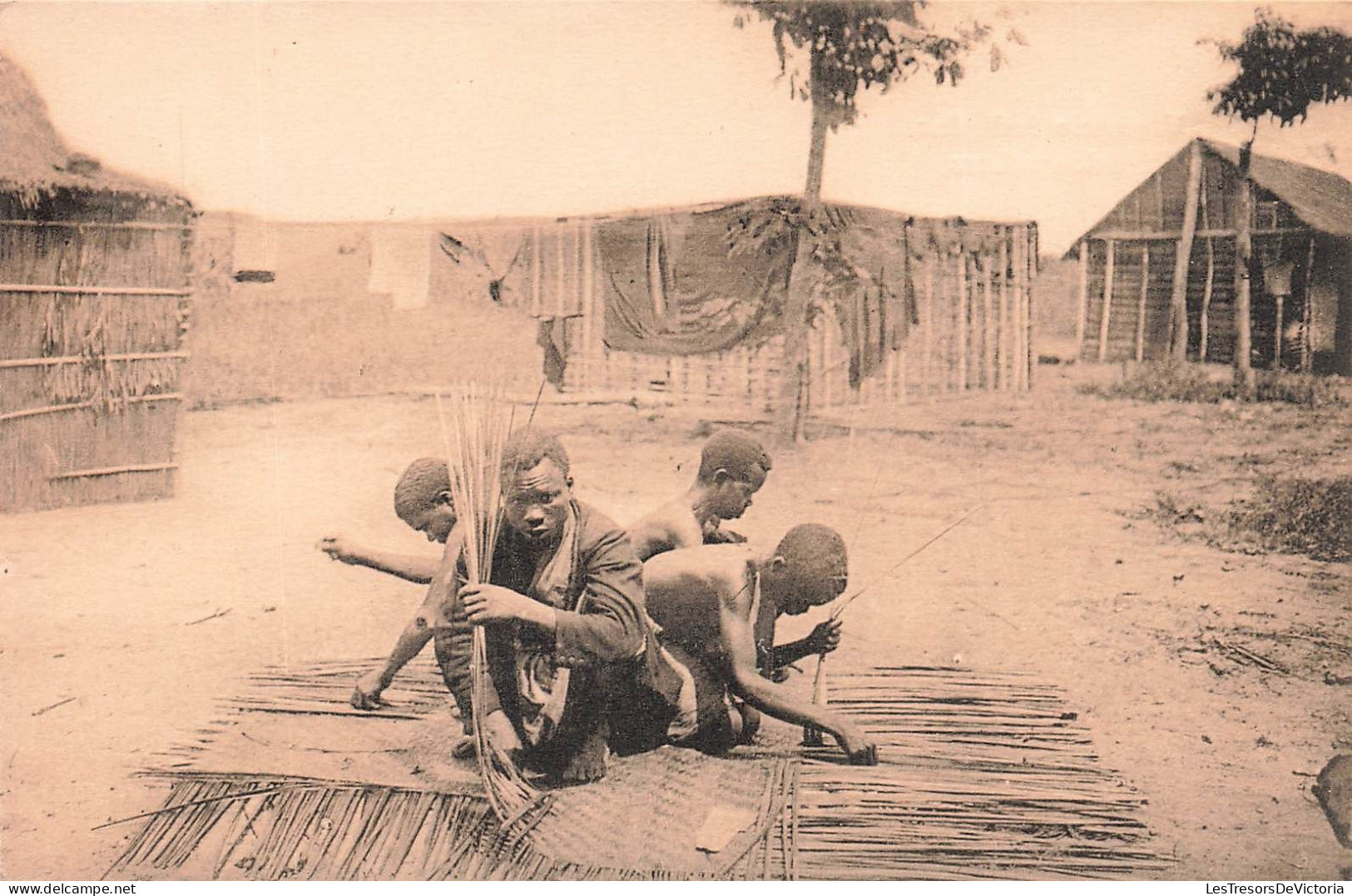 CONGO BELGE - Vannerie Indigène - Animé - Carte Postale Ancienne - Congo Belge
