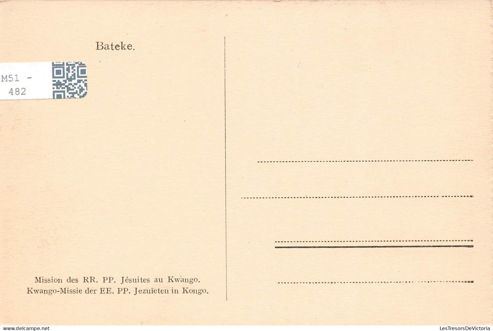 CONGO BELGE - Bateke - Hommes - Animé - Carte Postale Ancienne - Congo Belge