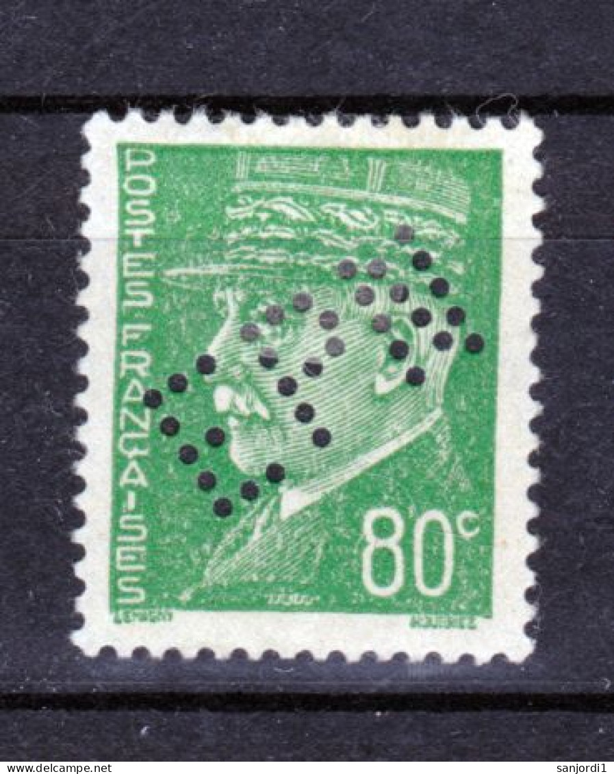 France  513a EPN Perforé Neuf Avec Trace De Charnière* - Unused Stamps