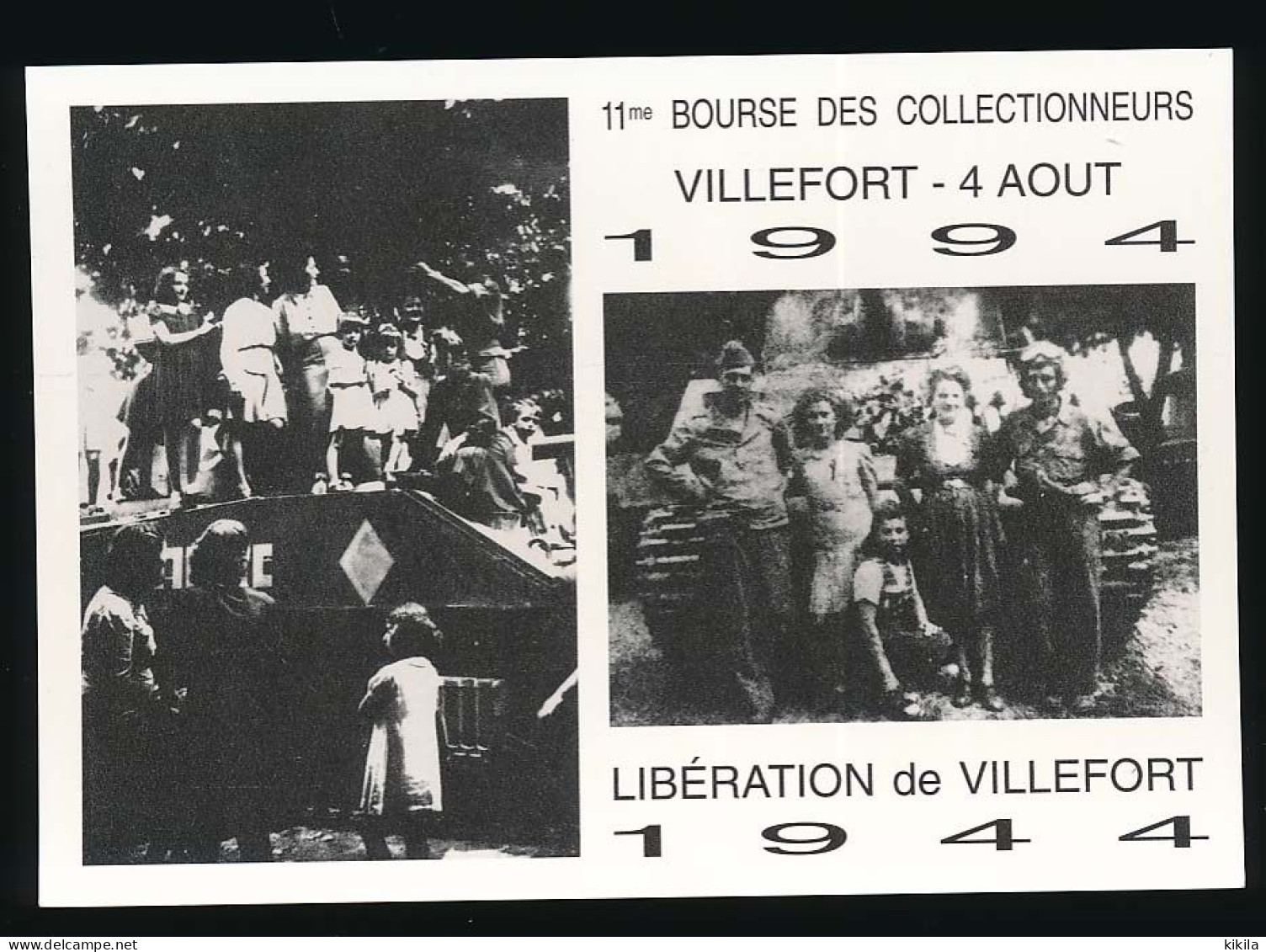 CPSM/CPM 10.5x15 Lozère VILLEFORT 11° Salon Collectionneurs 04-08-1994 Photos De La Libération 50° Anniversaire - Villefort