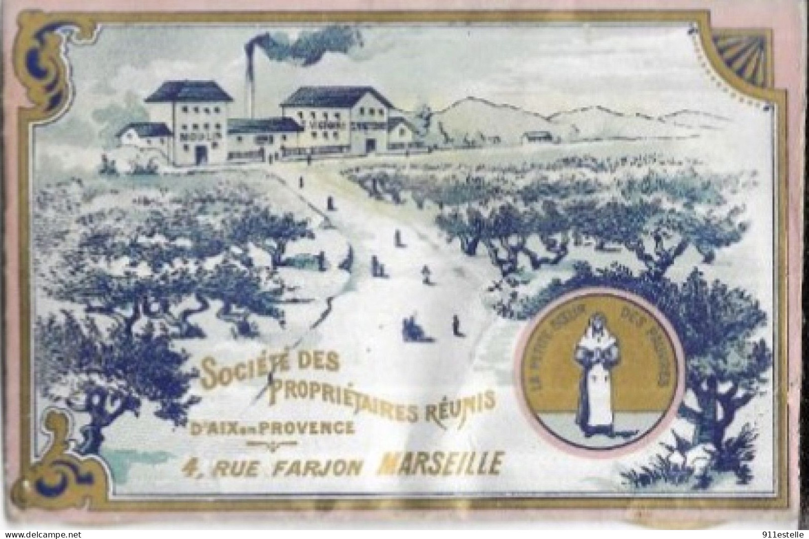 13 MARSEILLE . SOCIETE DES PROPRIETAIRES REUNIS 4. RUE FARJON ( Carte PUB Violette  ) - Quartier De La Gare, Belle De Mai, Plombières