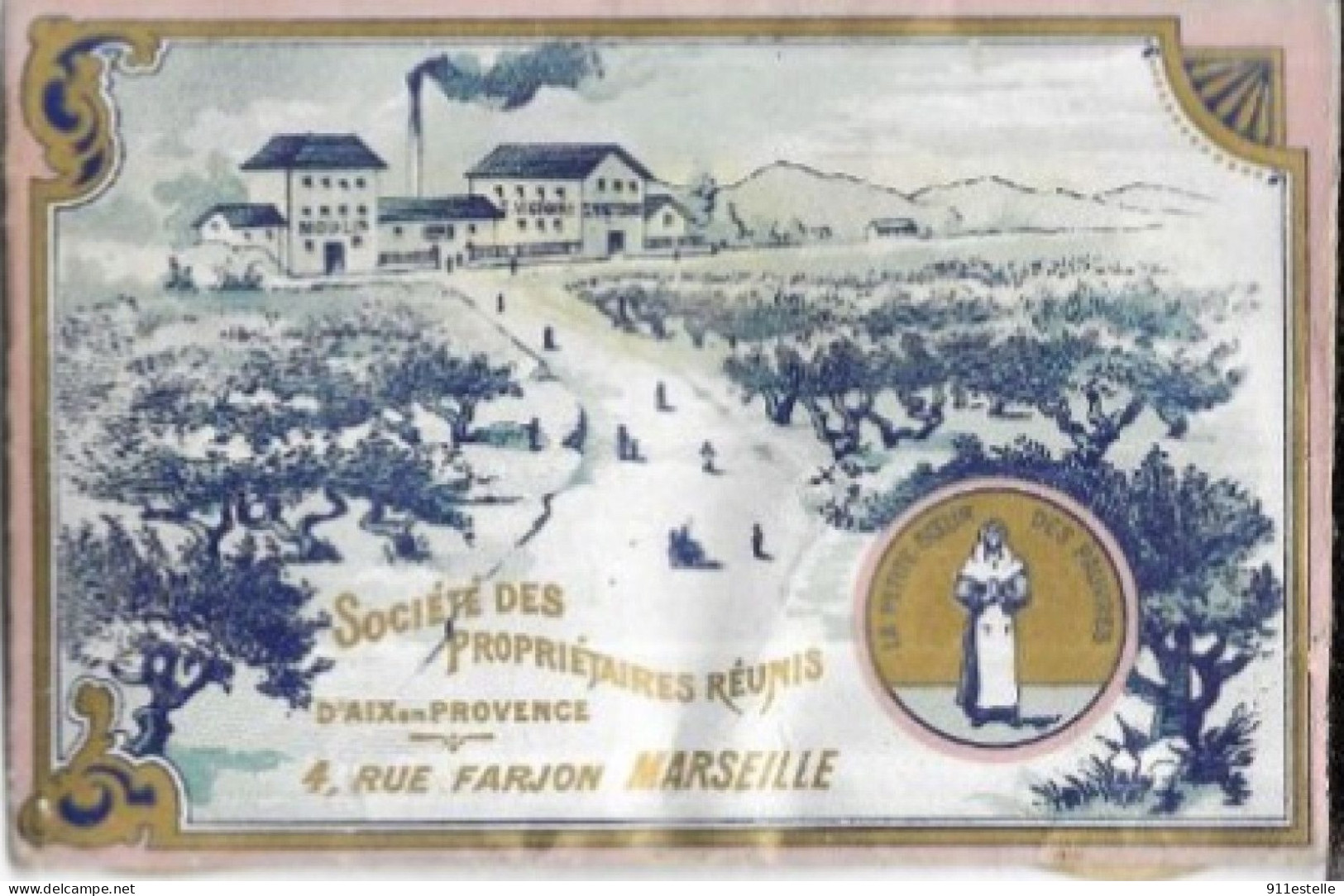 13 MARSEILLE . SOCIETE DES PROPRIETAIRES REUNIS 4. RUE FARJON ( Carte PUB Violette  ) - Station Area, Belle De Mai, Plombières