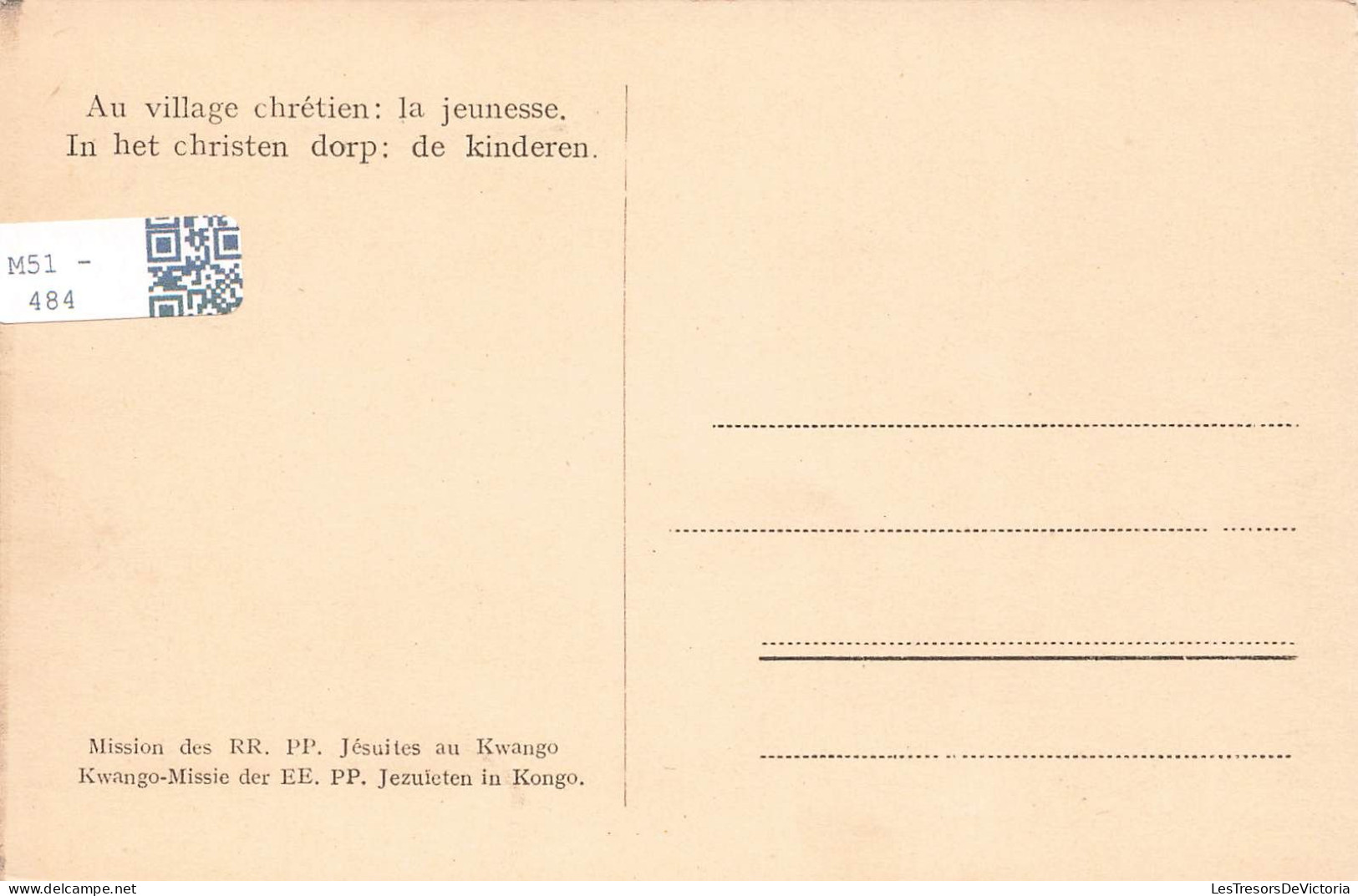 CONGO BELGE - Au Village Chrétien - La Jeunesse - Animé - Carte Postale Ancienne - Belgian Congo