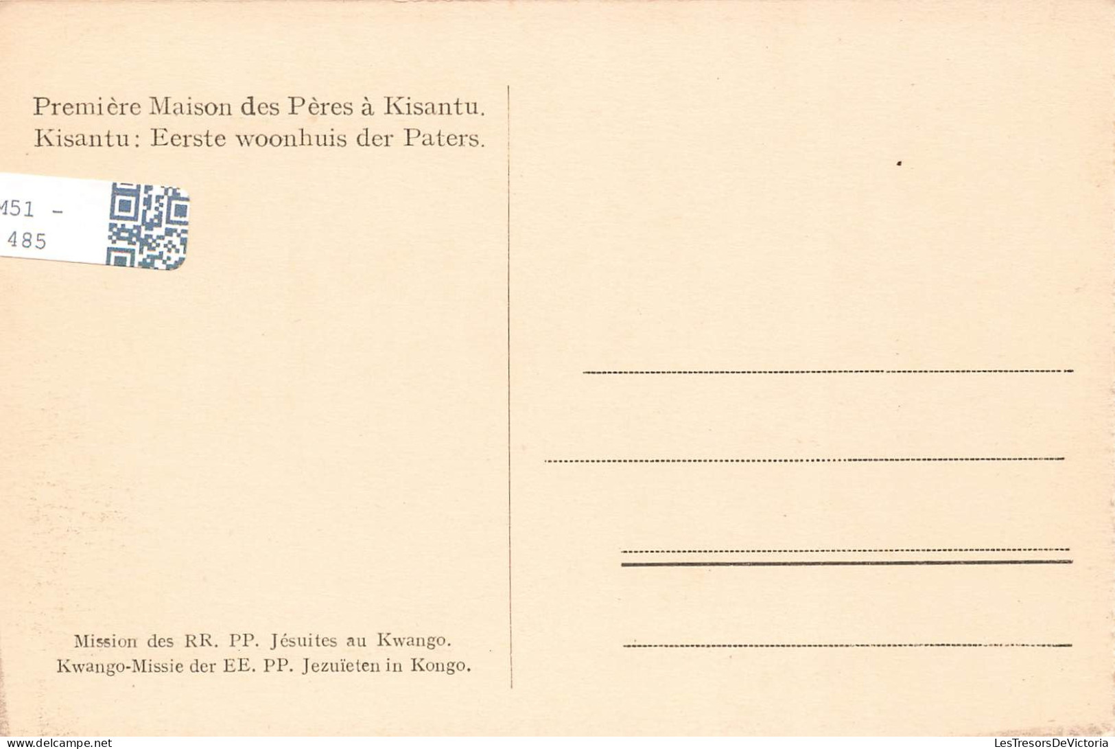 CONGO BELGE - Première Maison Des Pères à Kisantu - Animé - Carte Postale Ancienne - Belgian Congo