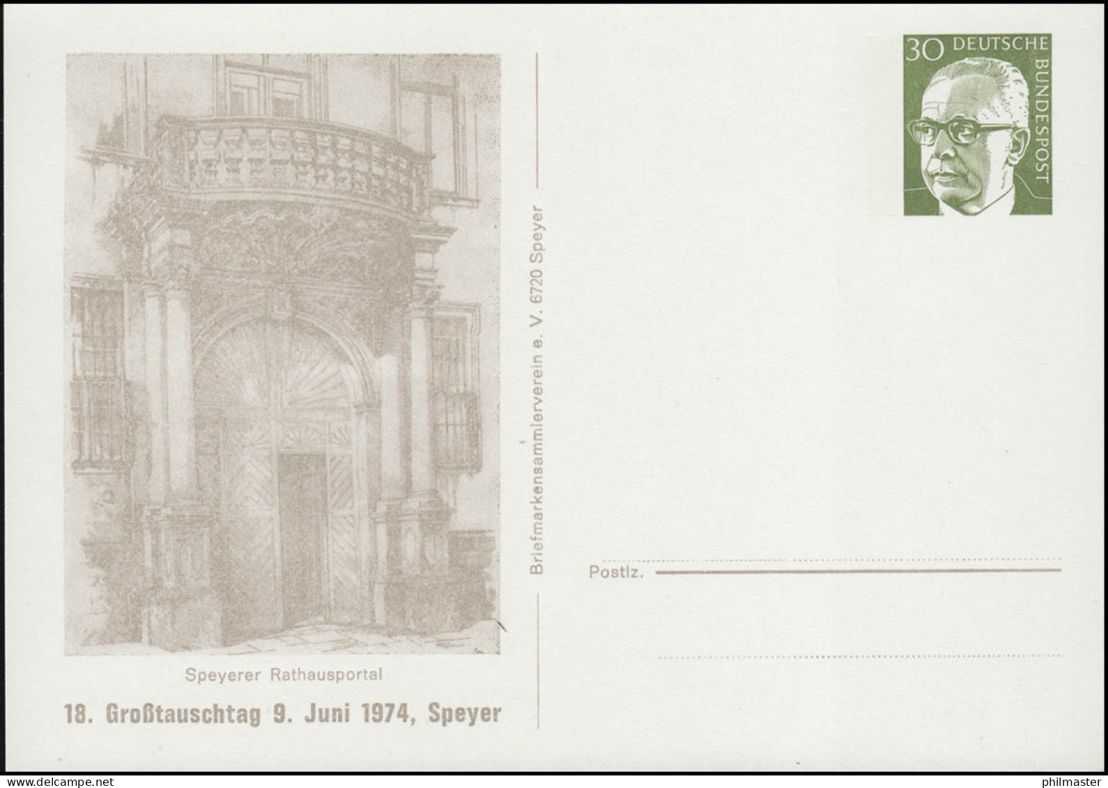 PP 46/17 Großtauschtag Speyer, Rathausportal, ** - Private Covers - Mint