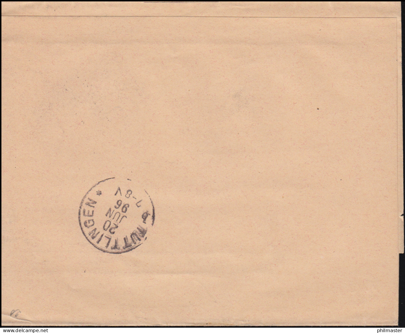 Württemberg PS 2 Streifband Die Briefmarke ESSLINGEN-BAHNHOF 19.6.1896 - Enteros Postales