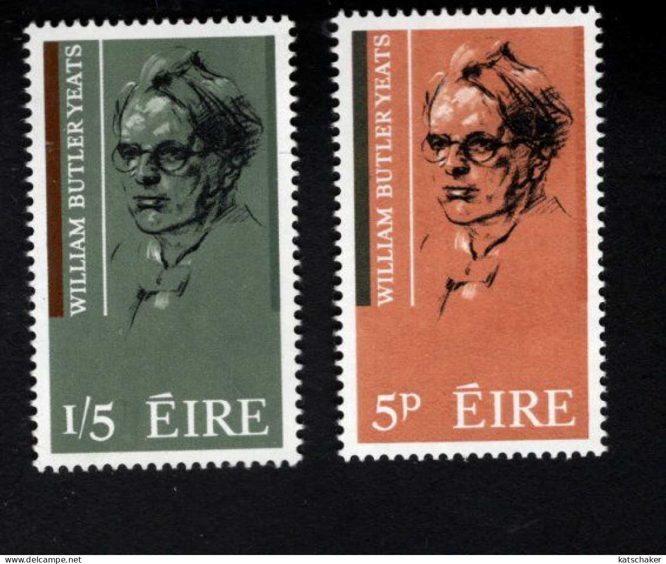 2000940239 1965  SCOTT 200 201 (XX) POSTFRIS  MINT NEVER HINGED - WILLIAM BUTLER YEATS - POET AND DRAMATIST - Unused Stamps