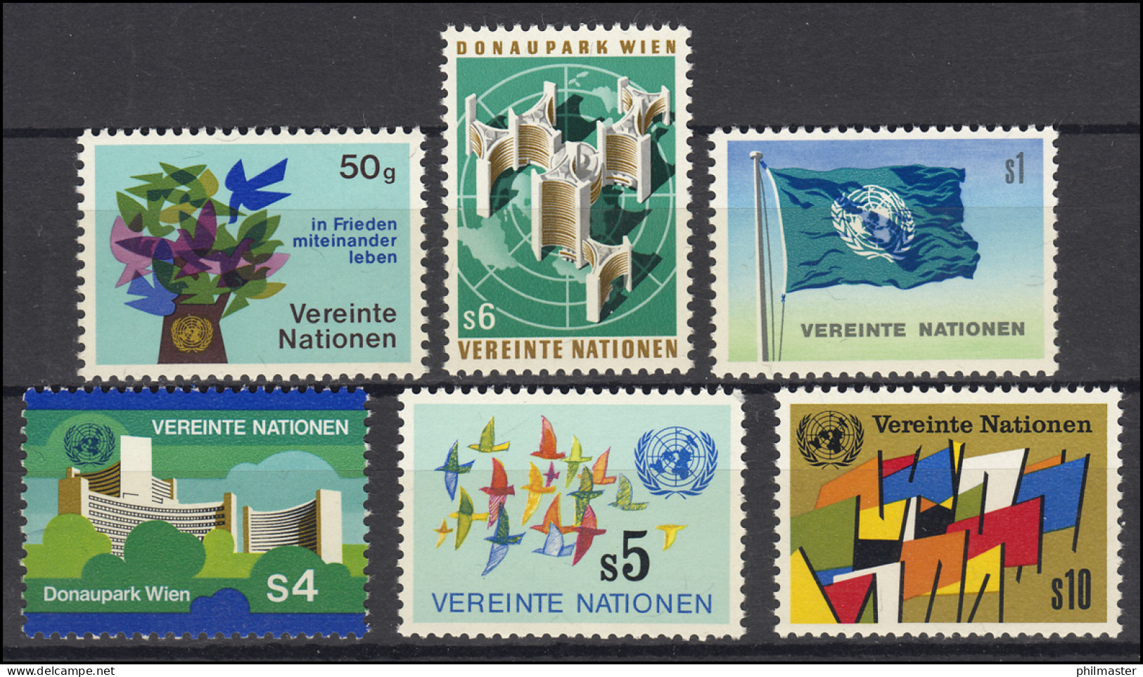 1-6 UNO Wien Jahrgang 1979 Komplett, Postfrisch ** - Andere & Zonder Classificatie