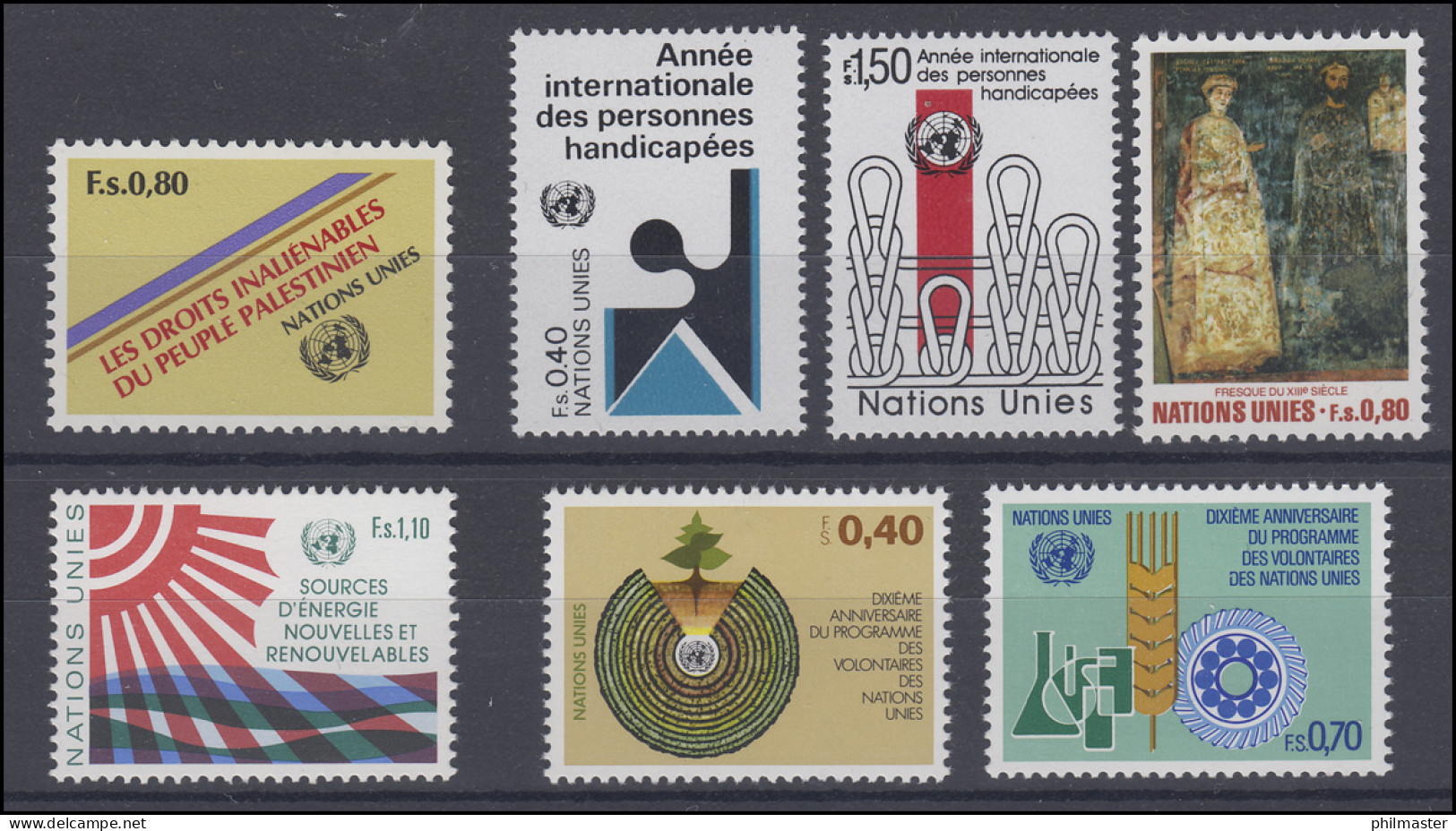96-102 UNO Genf Jahrgang 1981 Komplett, Postfrisch ** - Autres & Non Classés