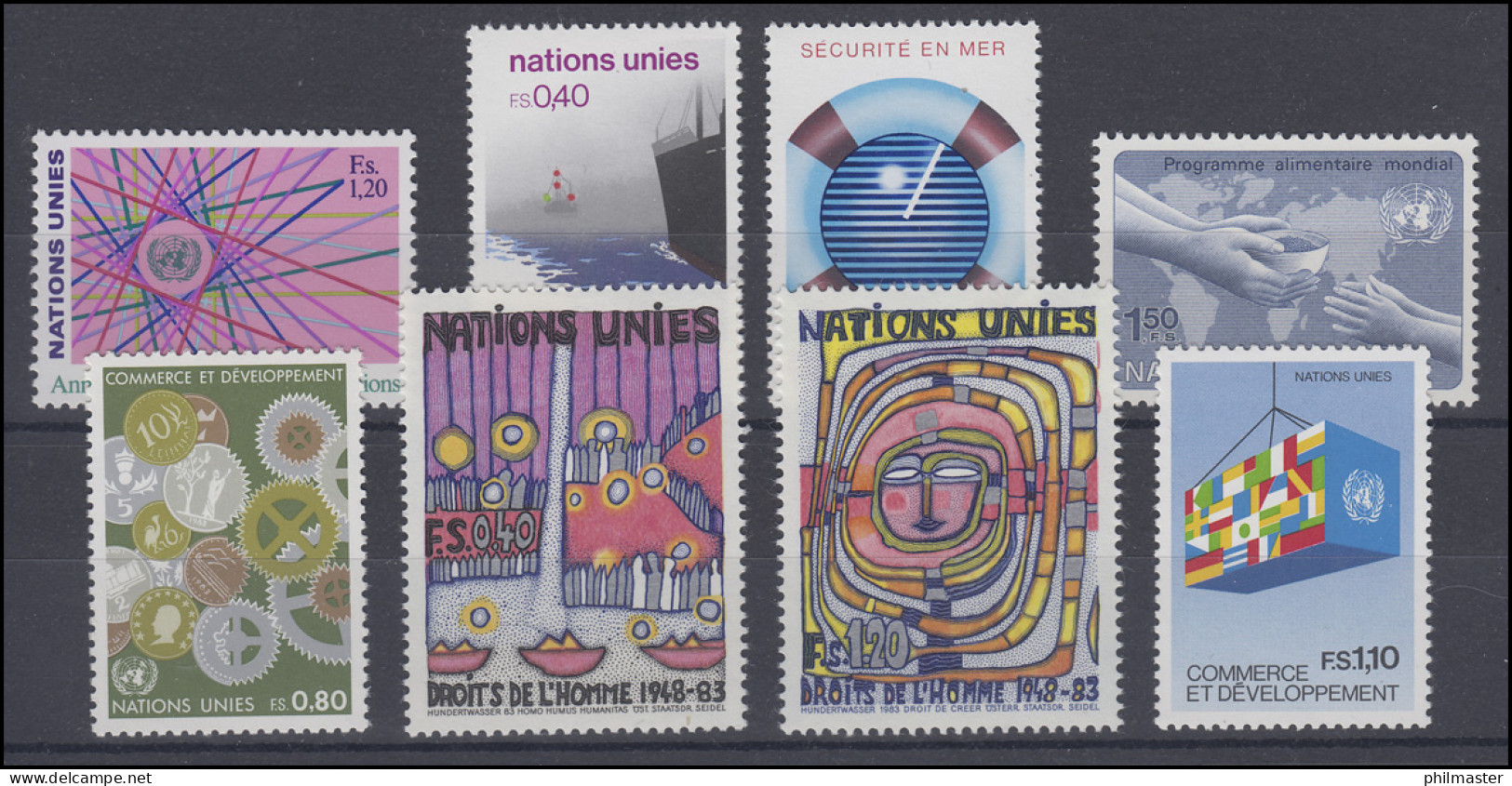 111-118 UNO Genf Jahrgang 1983 Komplett, Postfrisch ** - Autres & Non Classés