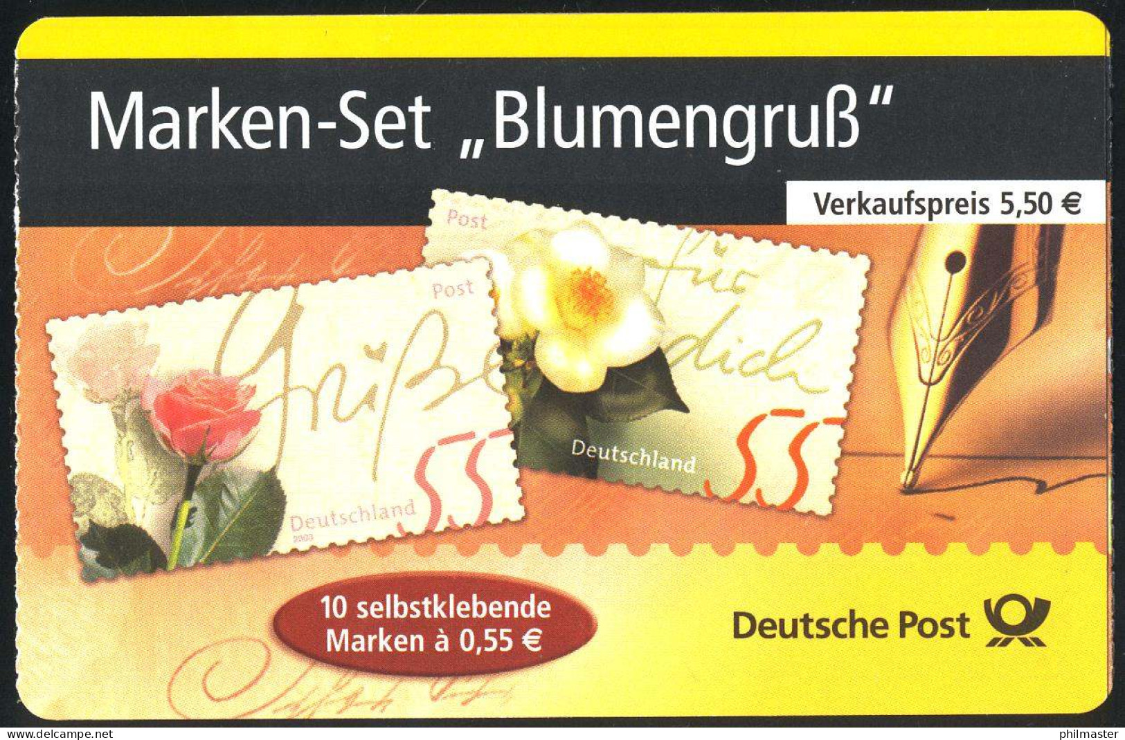 55 A MH Blumengruß - Versandstellenstempel Frankfurt/Main 12.08.2004 - 2001-2010