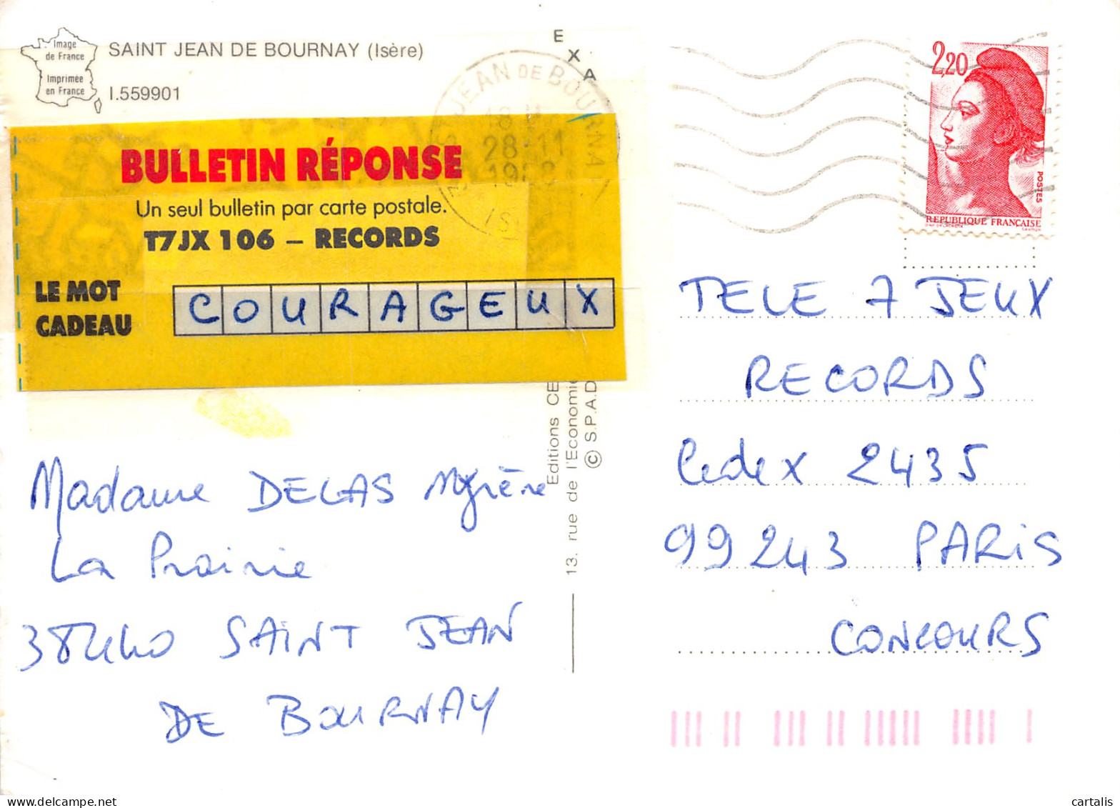 38-SAINT JEAN DE BOURNAY-N°C-3629-D/0123 - Saint-Jean-de-Bournay