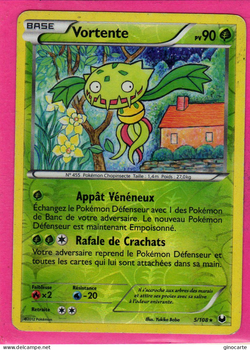 Carte Pokemon Francaise 2012 Noir Et Blanc Explorateurs Obscurs 5/108 Vortente 90pv Reverse Occasion - Black & White