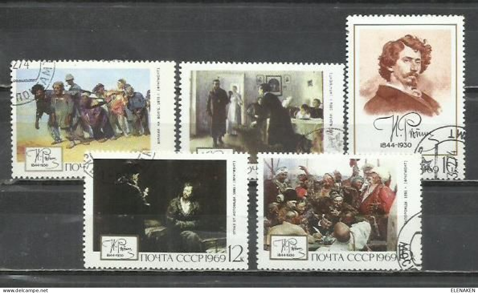 8156B-RUSIA UNION SOVIETICA  SERIE COMPLETA PINTURA 1969 Nº 3513/3517 - Used Stamps