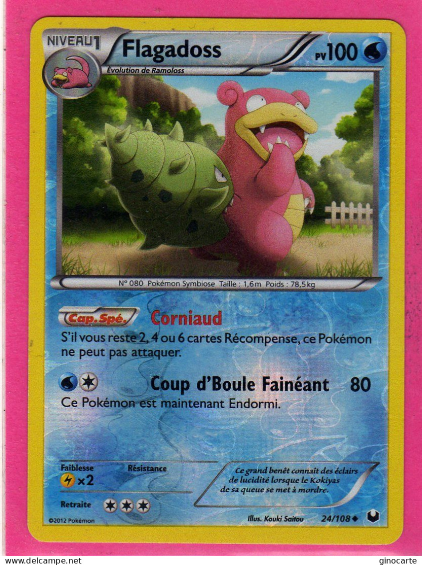 Carte Pokemon Francaise 2012 Noir Et Blanc Explorateurs Obscurs 24/108 Flagadoss 100pv Reverse Neuve - Noir & Blanc