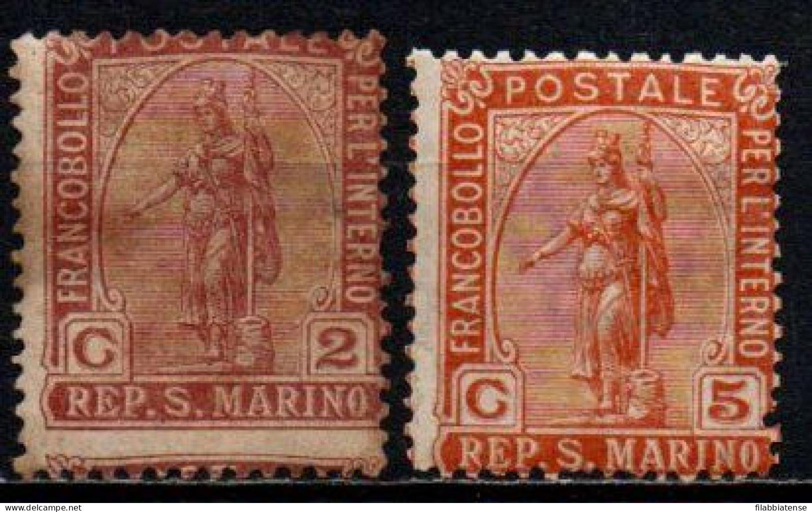 1899 - San Marino 32/33 Statua Della Libertà  ++++++ - Ongebruikt